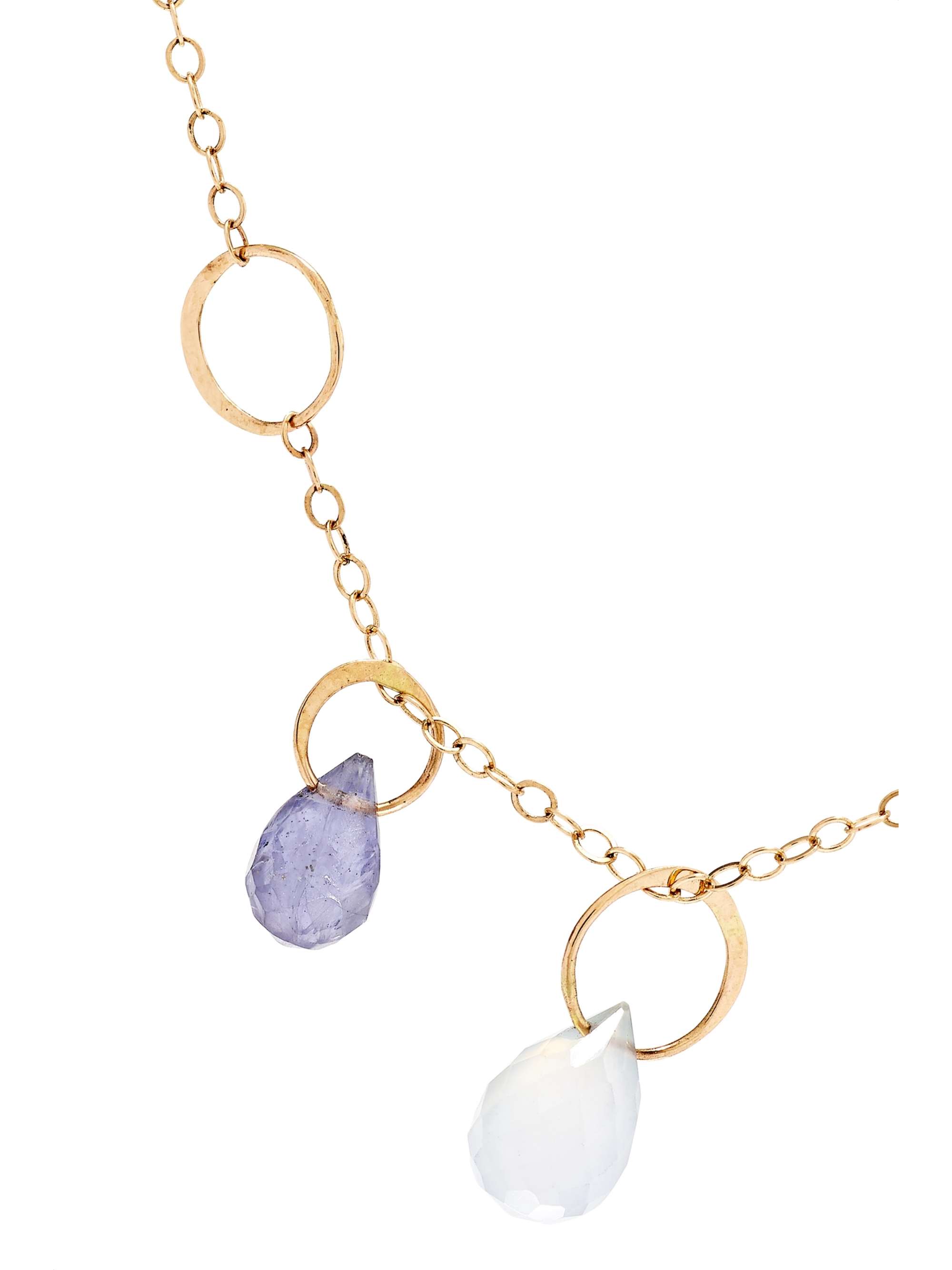 MELISSA JOY MANNING + NET SUSTAIN 14-karat gold, chalcedony and iolite necklace