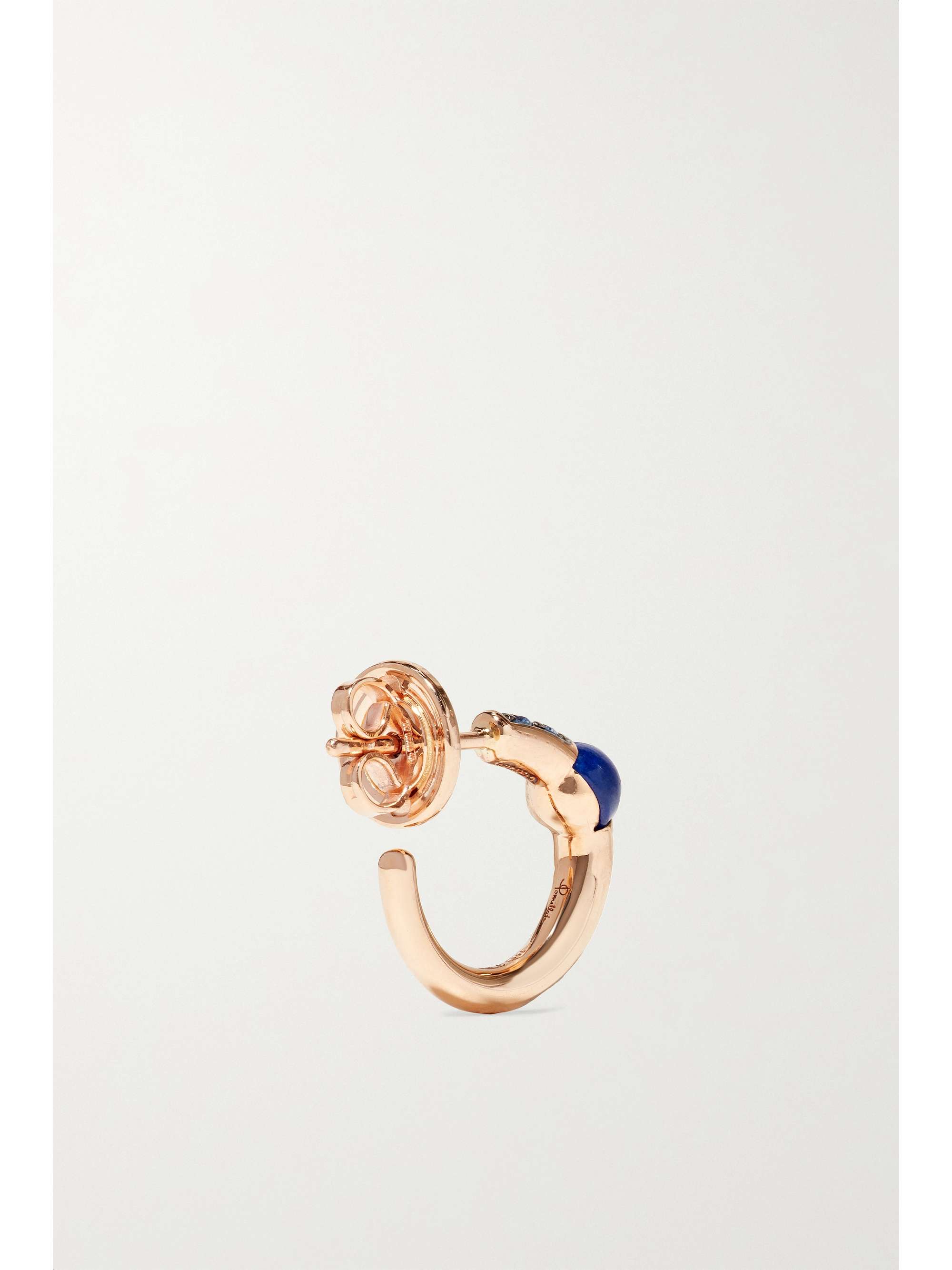 POMELLATO M'ama non M'ama 18-karat rose gold, lapis lazuli and sapphire hoop earrings