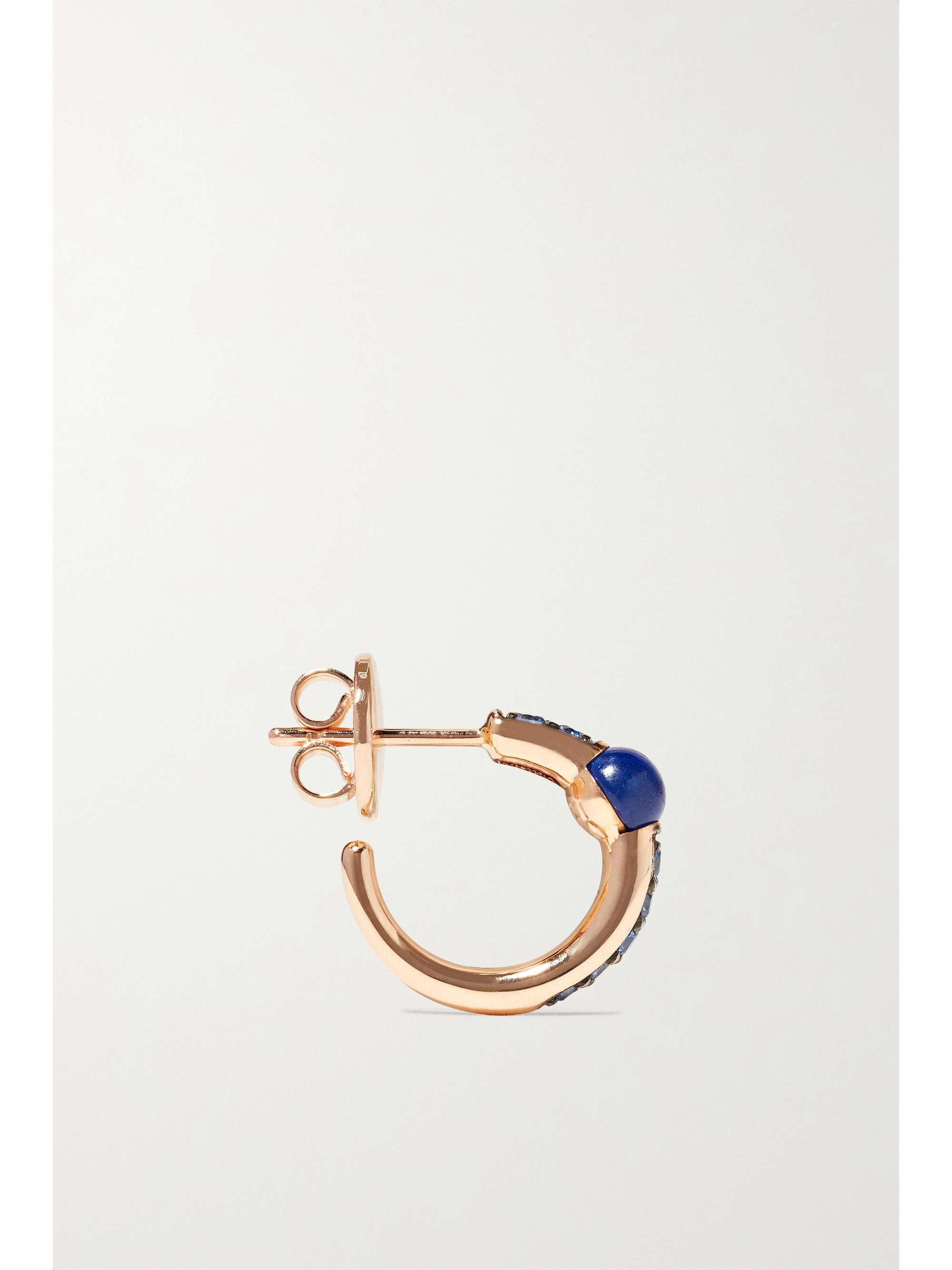 POMELLATO M'ama non M'ama 18-karat rose gold, lapis lazuli and sapphire hoop earrings