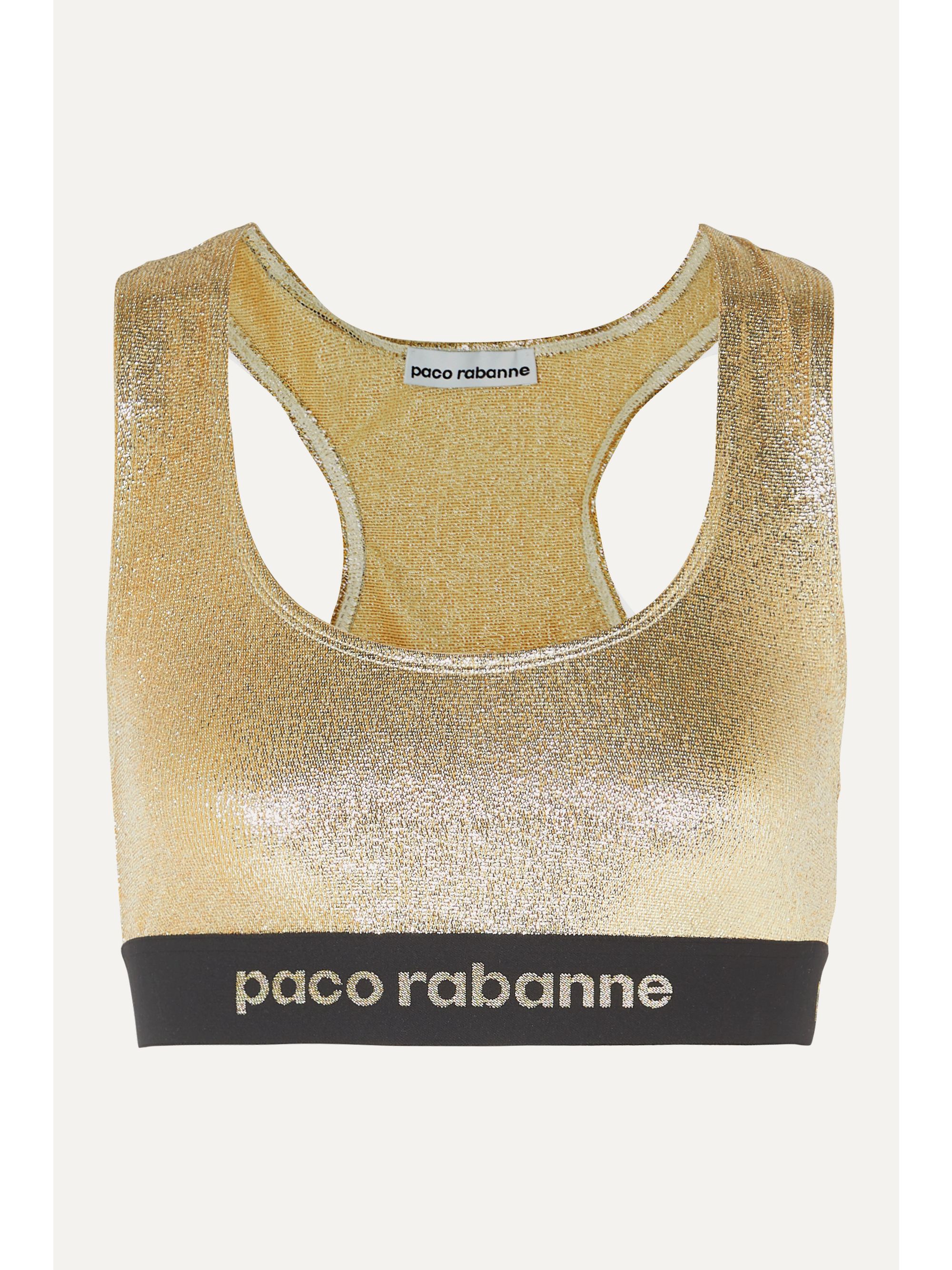 gold sports bra