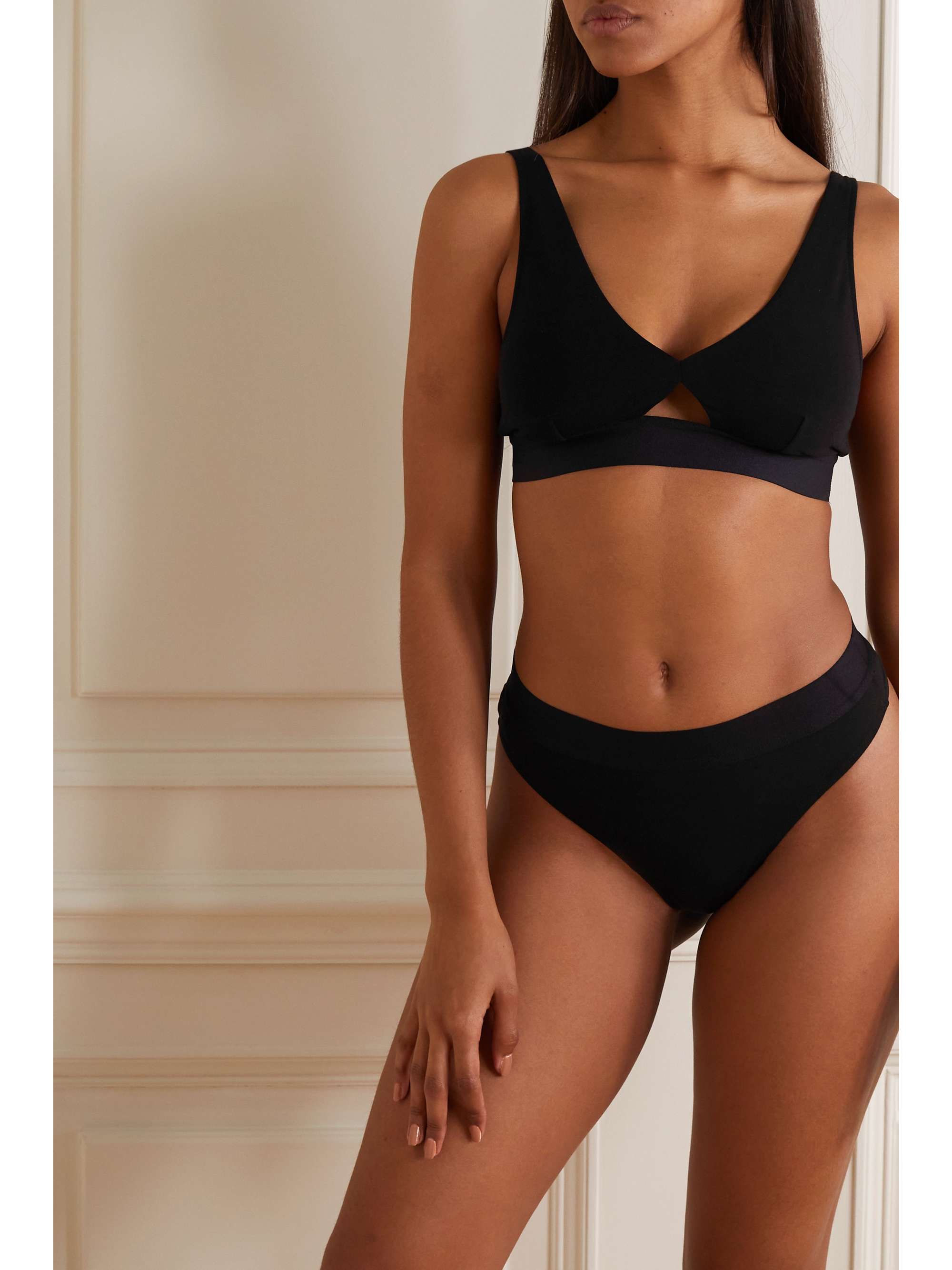 SKIN + NET SUSTAIN Harley stretch organic Pima cotton-jersey soft-cup bra