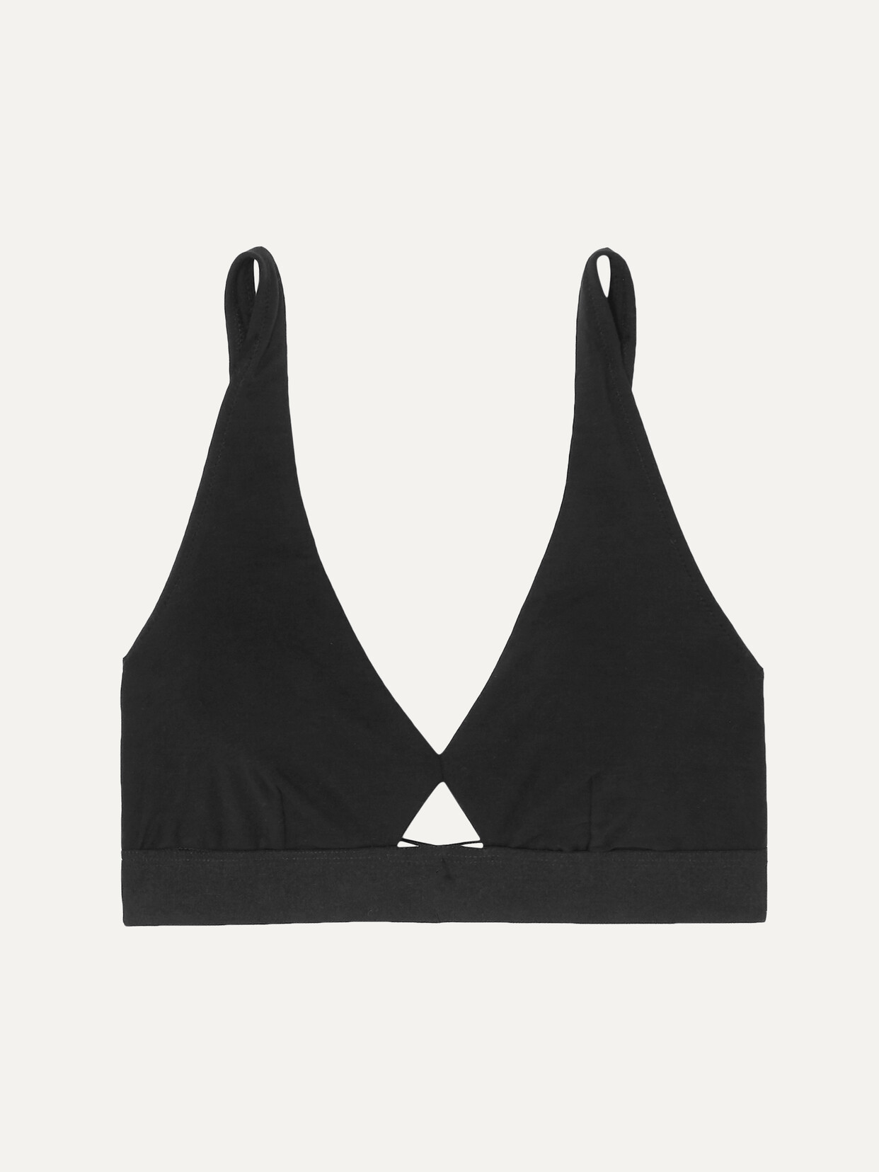 Skin - + Net Sustain Harley Stretch Organic Pima Cotton-jersey Soft-cup Bra - Black