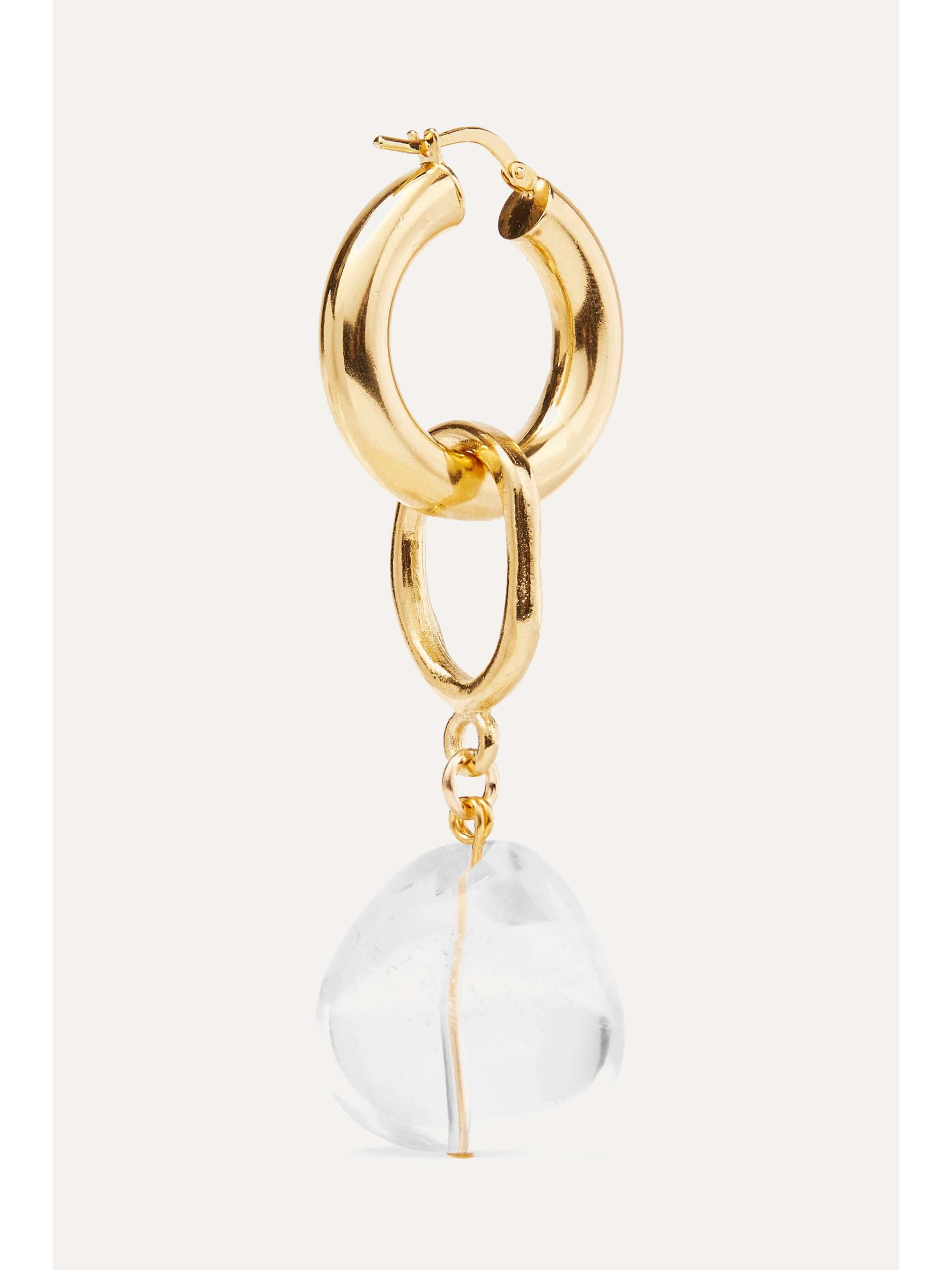 MOUNSER Found Objects gold-plated glass hoop earrings