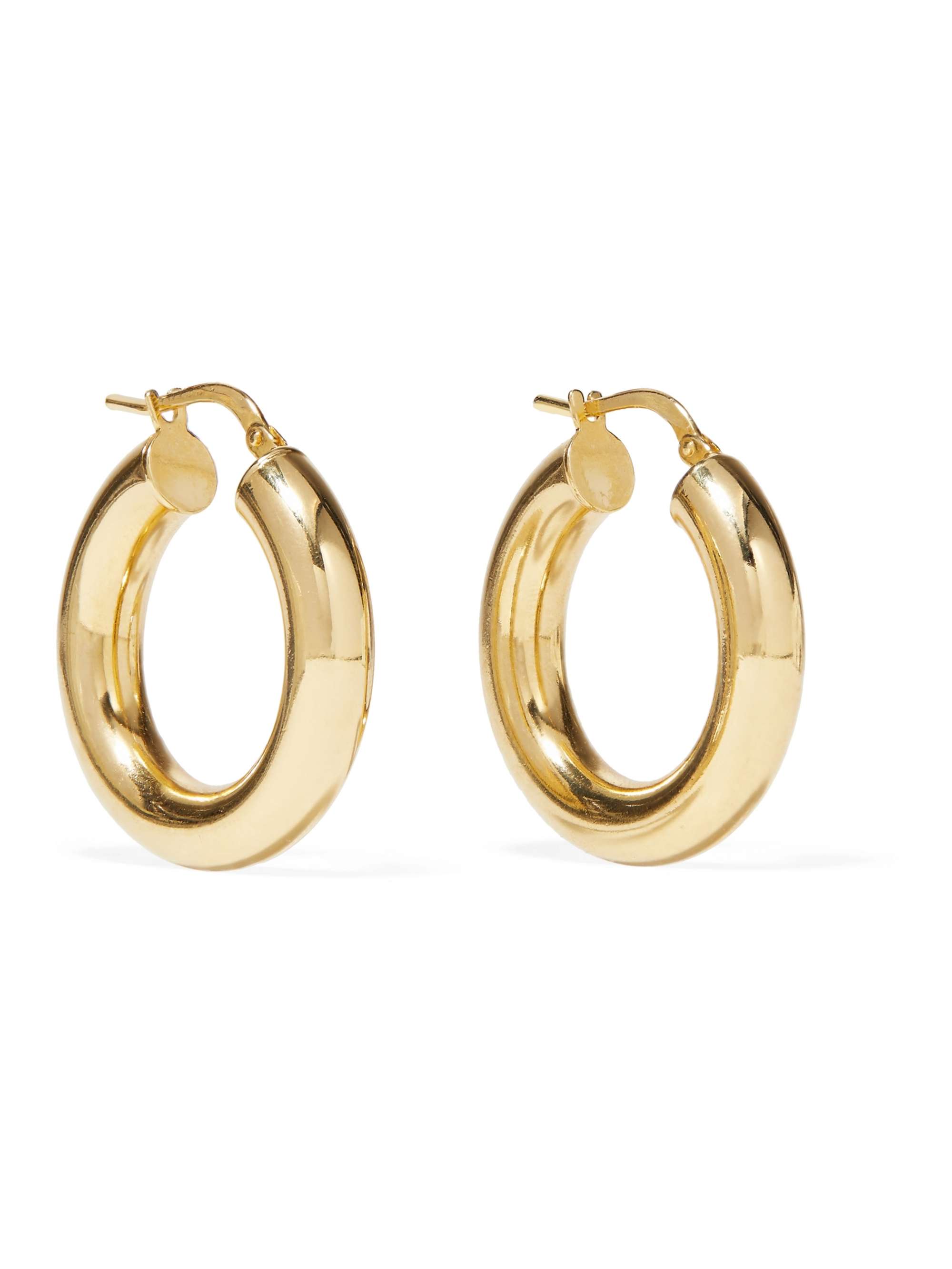 MOUNSER Found Objects gold-plated glass hoop earrings