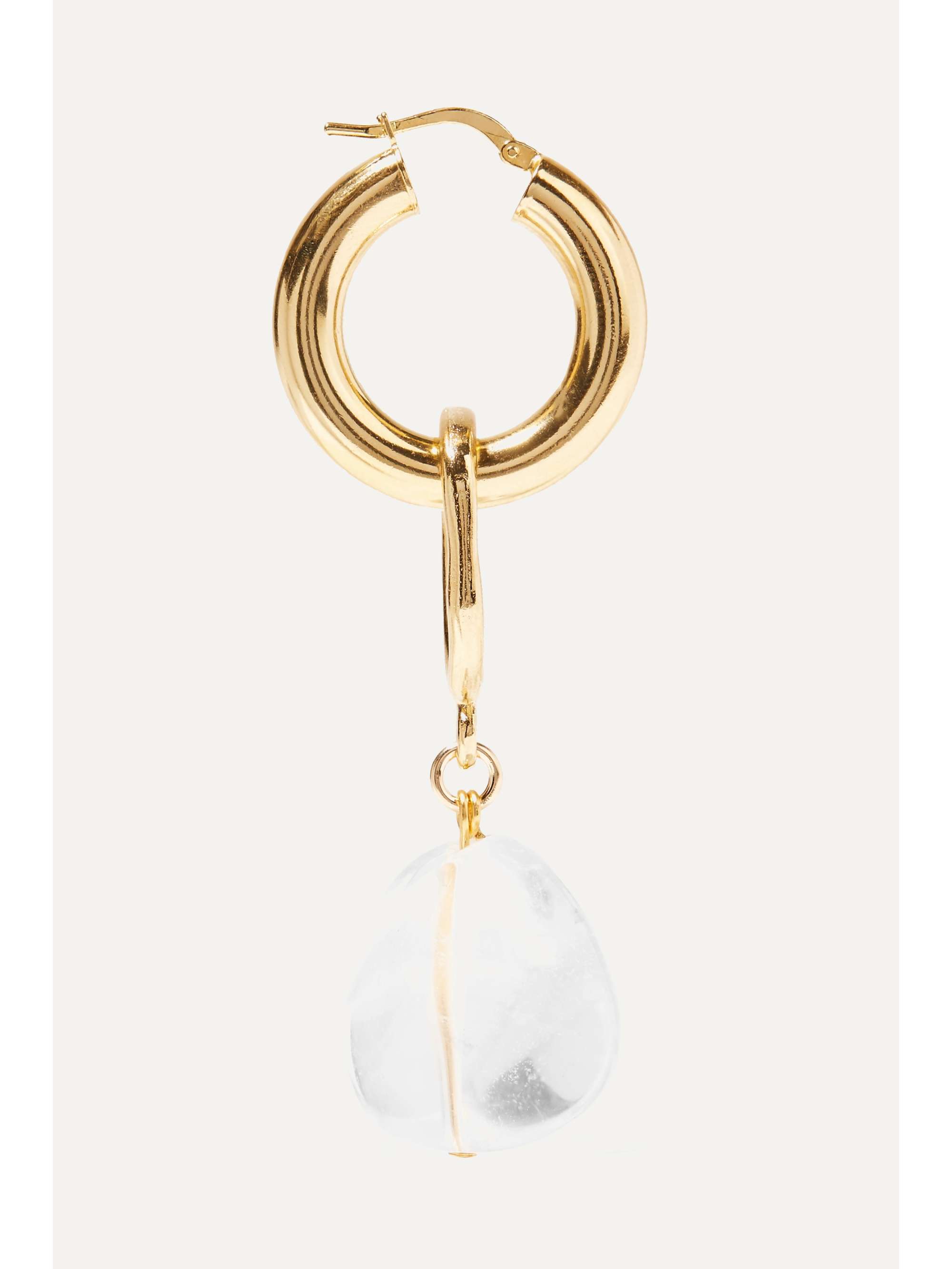 MOUNSER Found Objects gold-plated glass hoop earrings