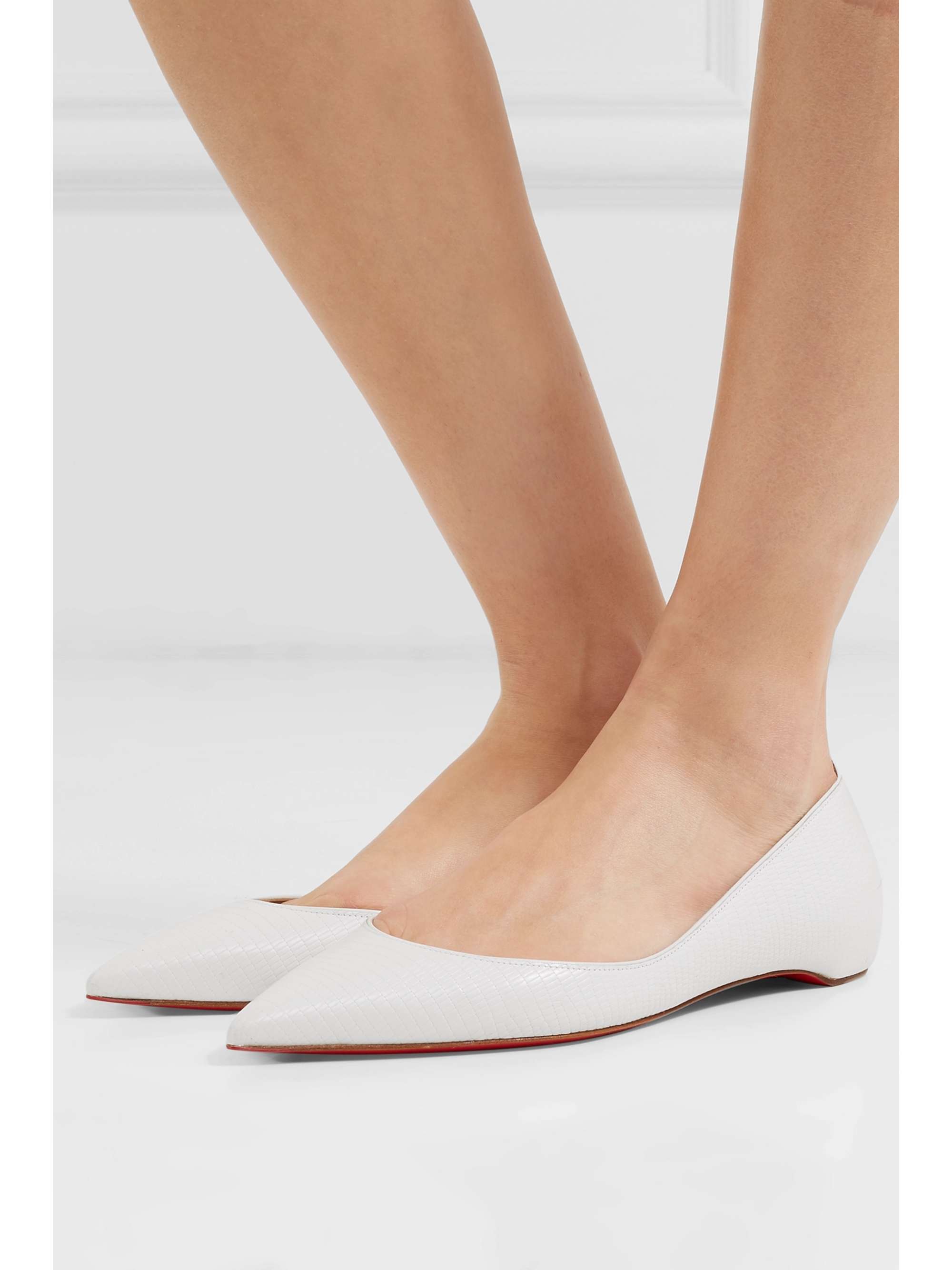 white louboutin flats