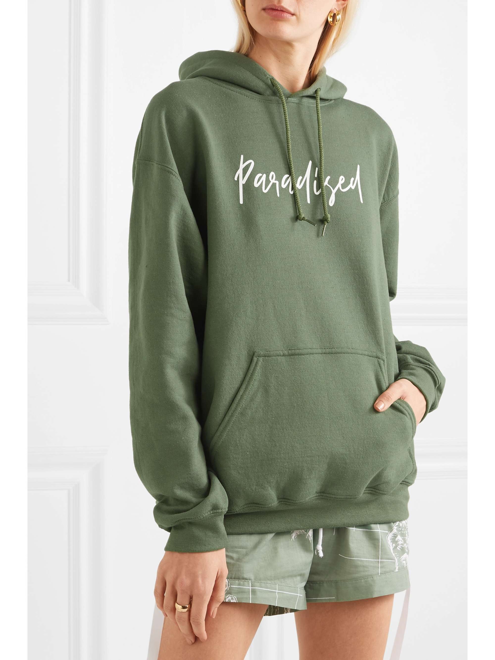 PARADISED Palms printed cotton-jersey hoodie