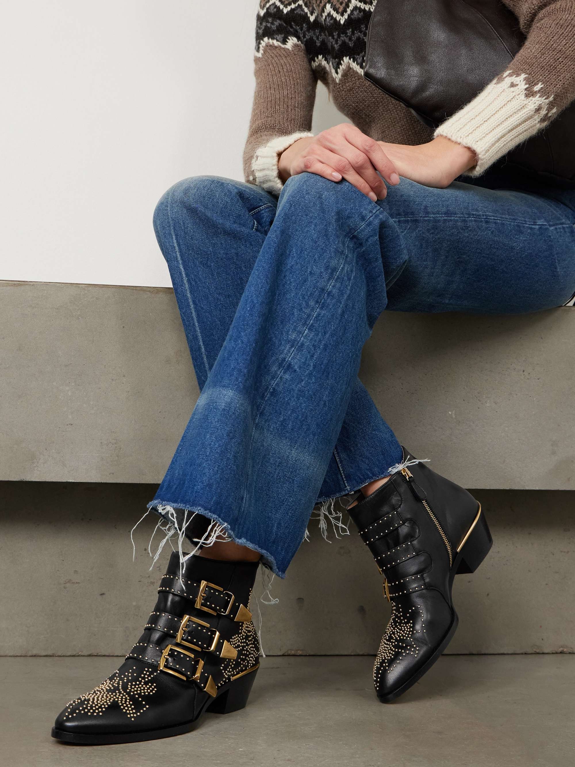 CHLOÉ Susanna studded leather ankle boots