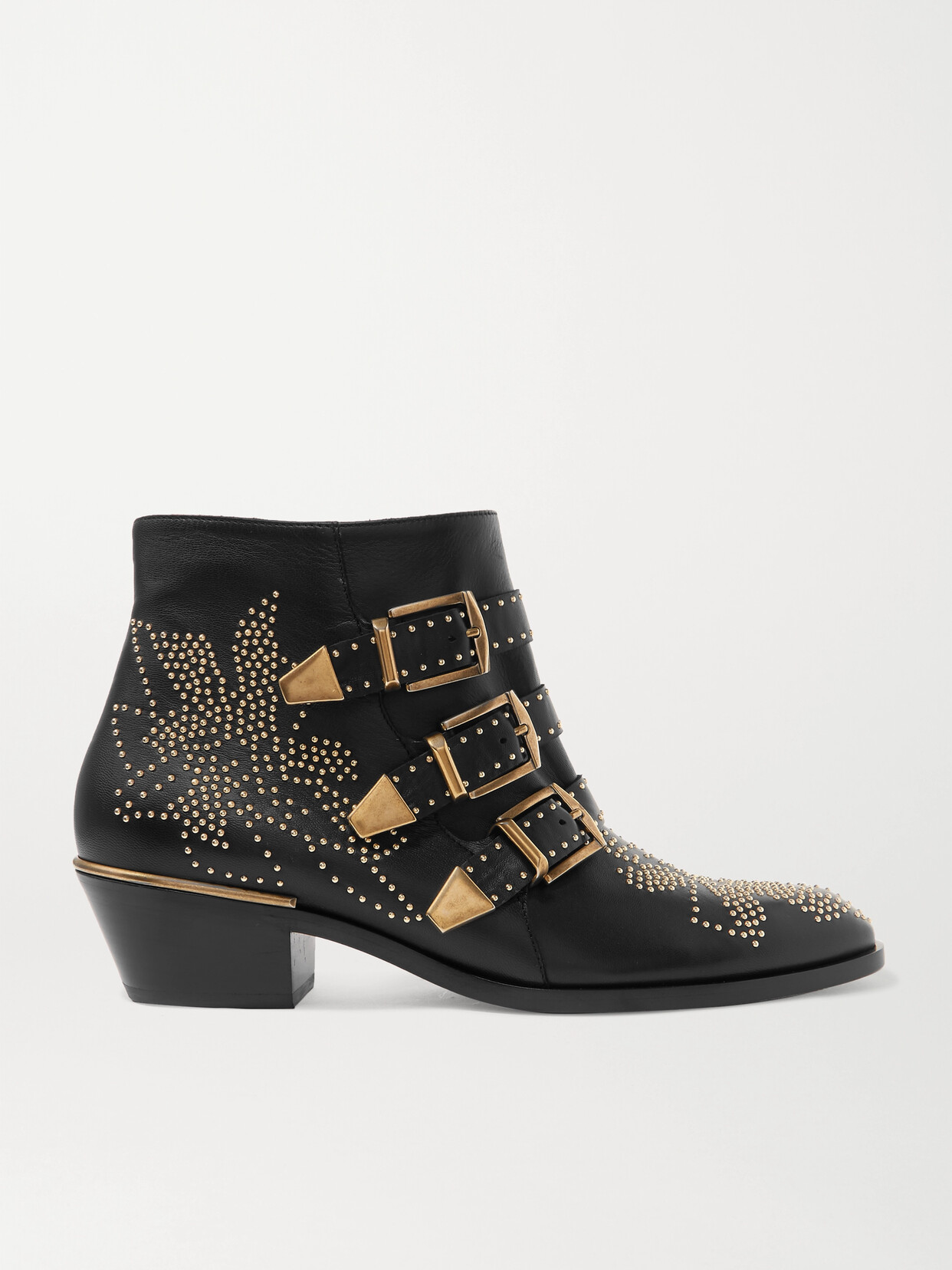 Chloé Susanna Studded Leather Ankle Boots In Black