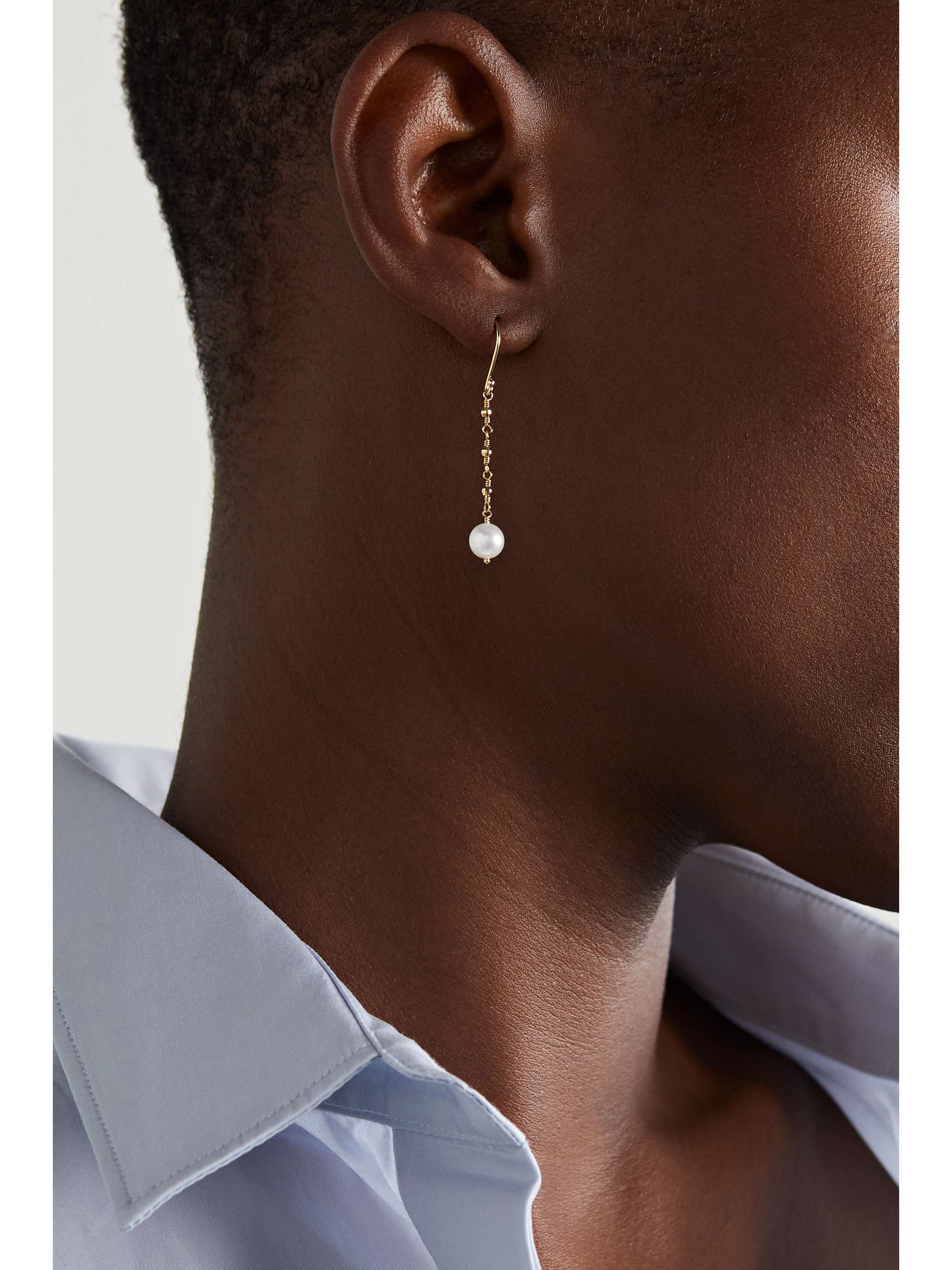 MIZUKI 14-karat gold pearl earrings