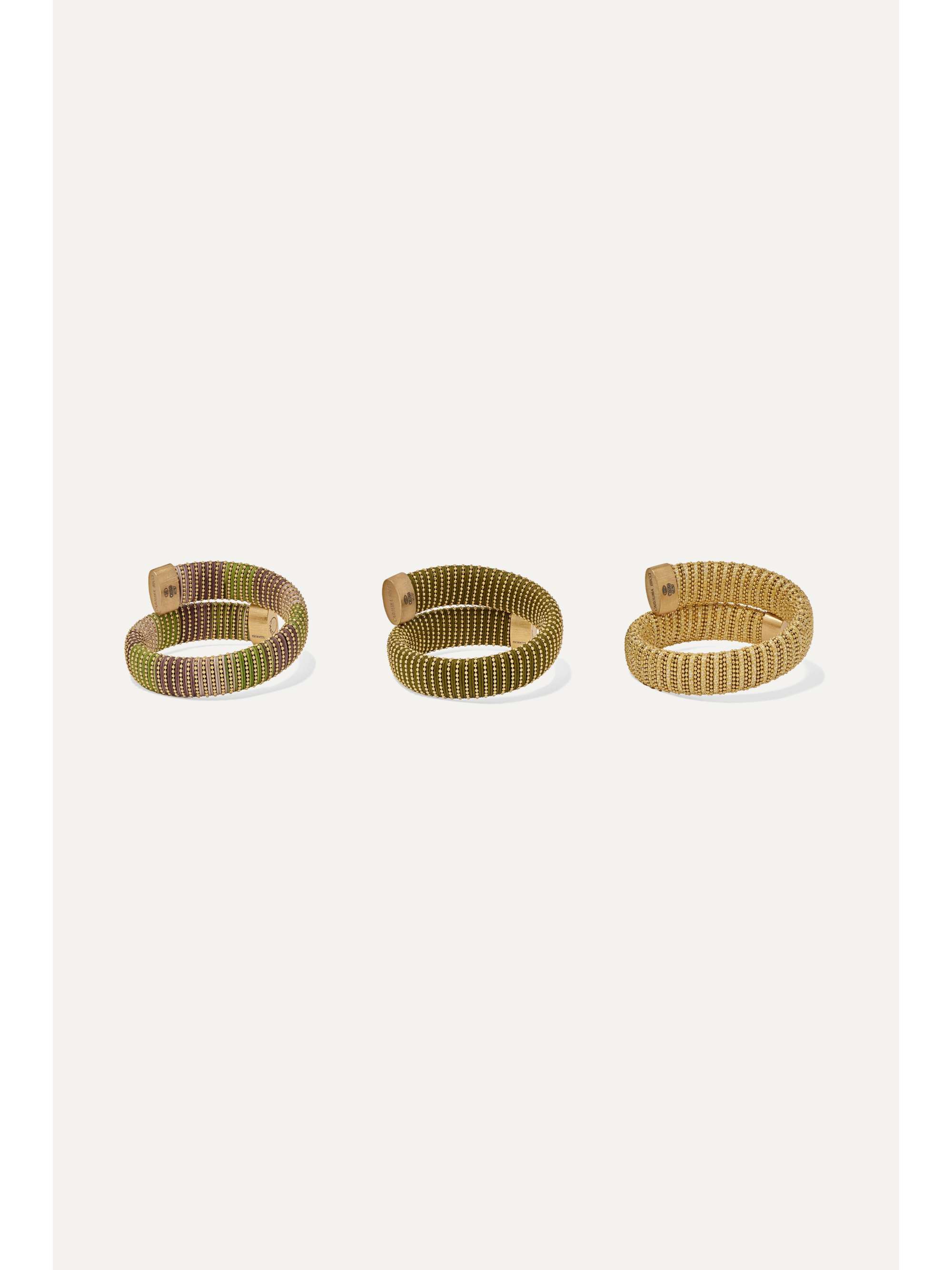 CAROLINA BUCCI Caro set of three gold plated, Lurex and cotton bracelets