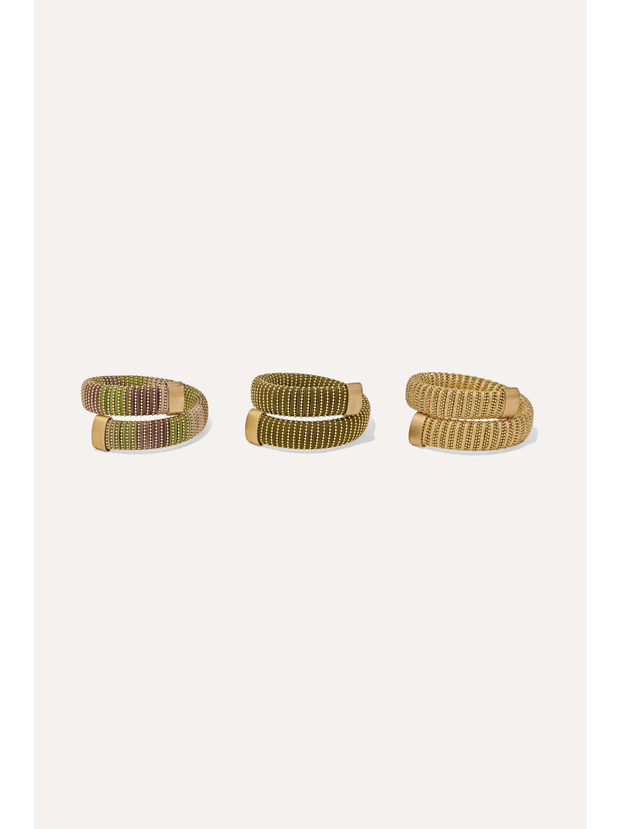 CAROLINA BUCCI Caro set of three gold plated, Lurex and cotton bracelets