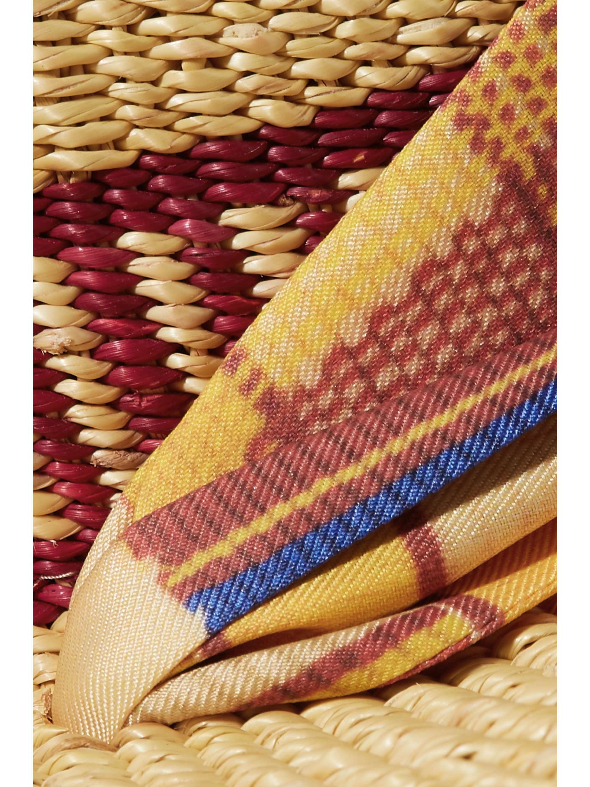 Margherita X Cambiaghi X OAfrica Silk-trimmed printed straw hat