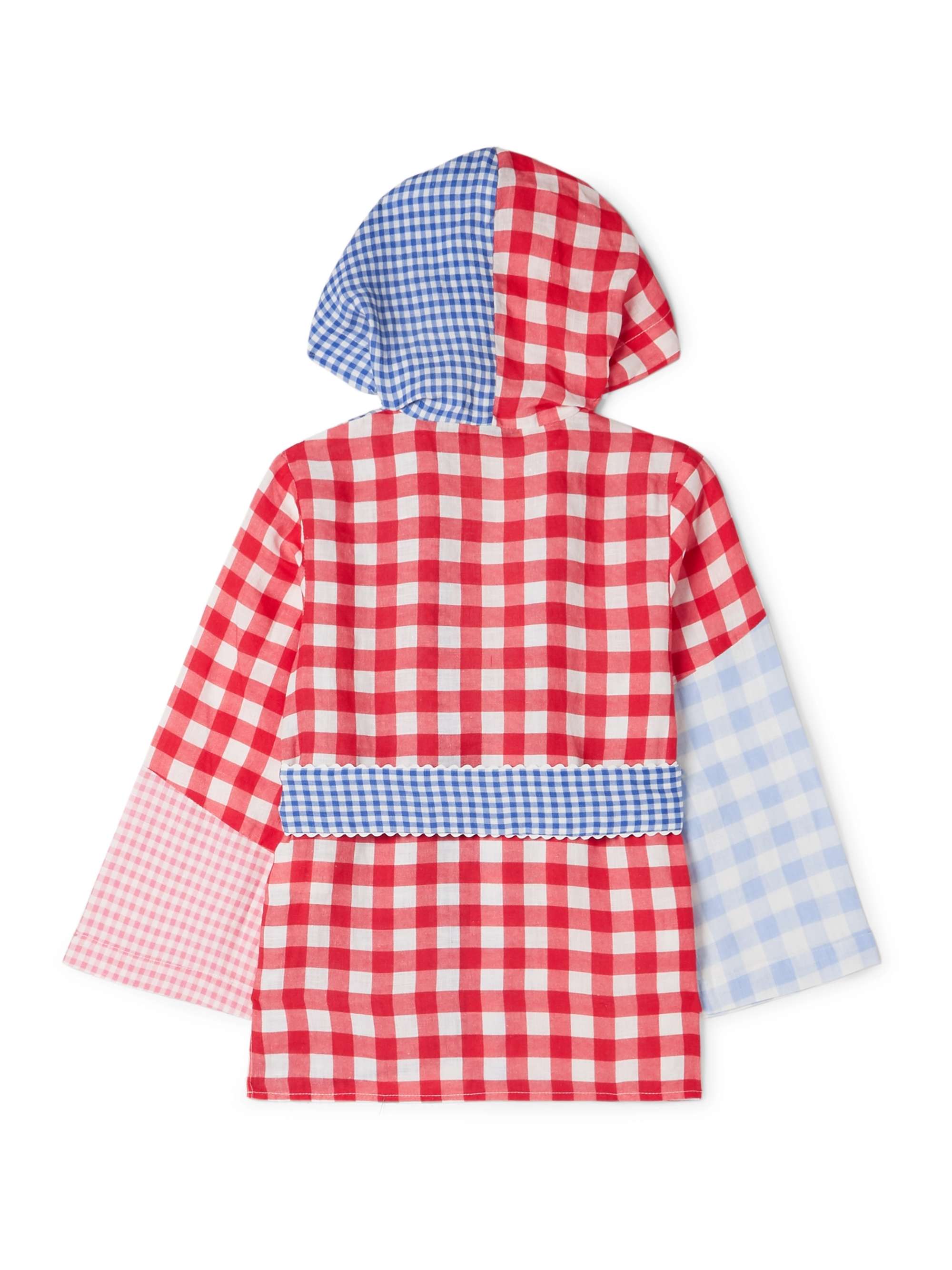 MARYSIA KIDS Patchwork gingham linen hooded robe