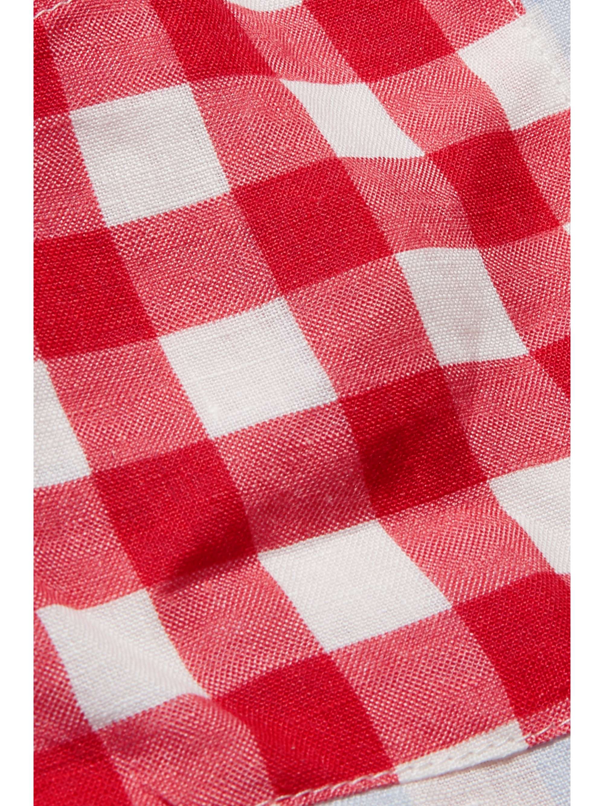 MARYSIA KIDS Patchwork gingham linen hooded robe