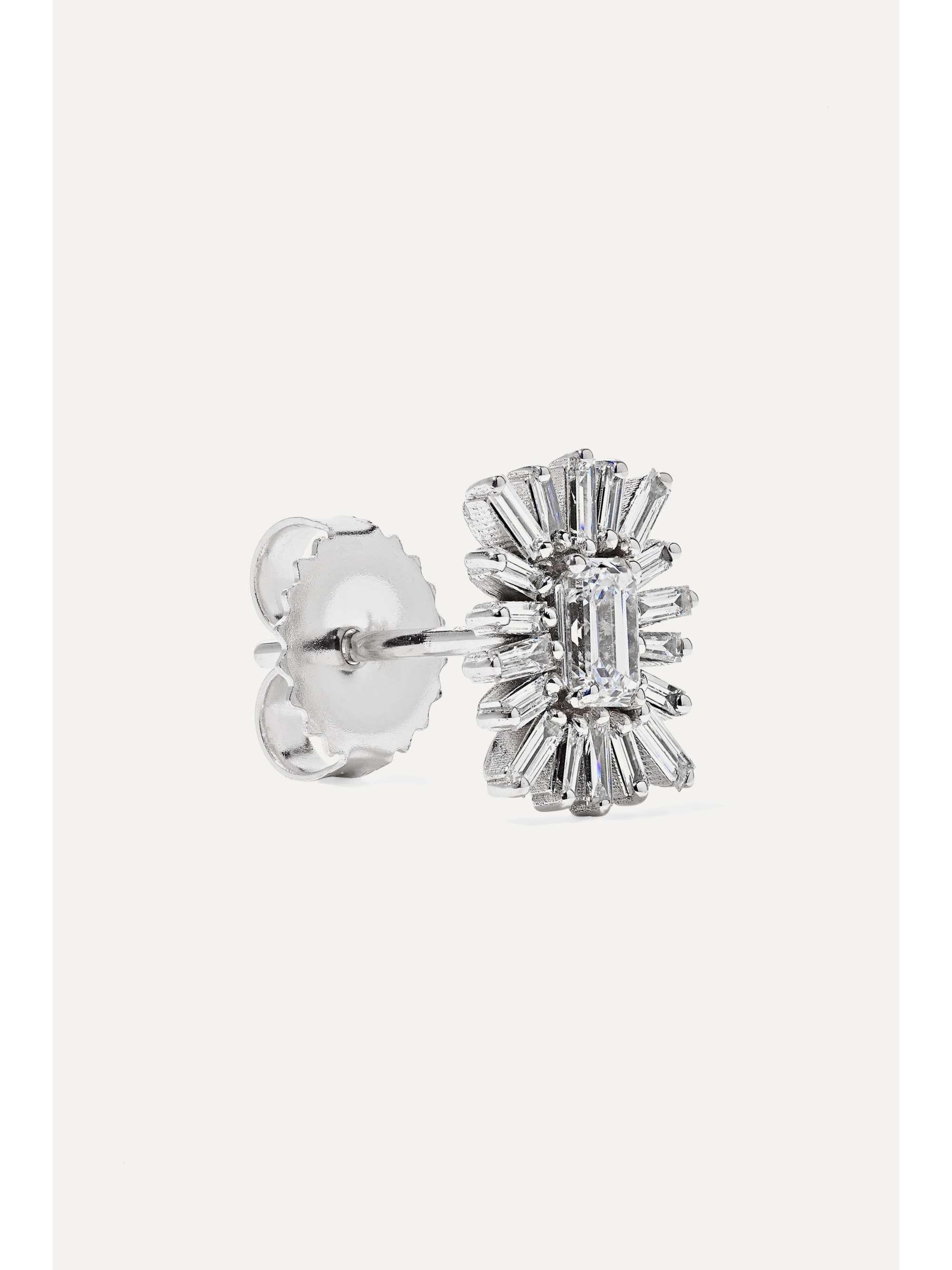 SUZANNE KALAN 18-karat white gold diamond earrings