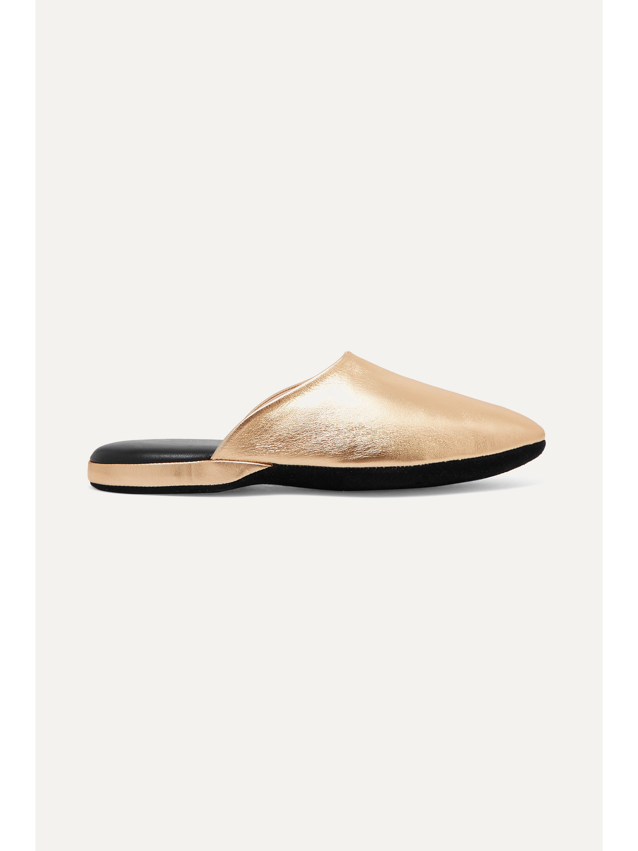 CHARVET METALLIC TEXTURED-LEATHER SLIPPERS