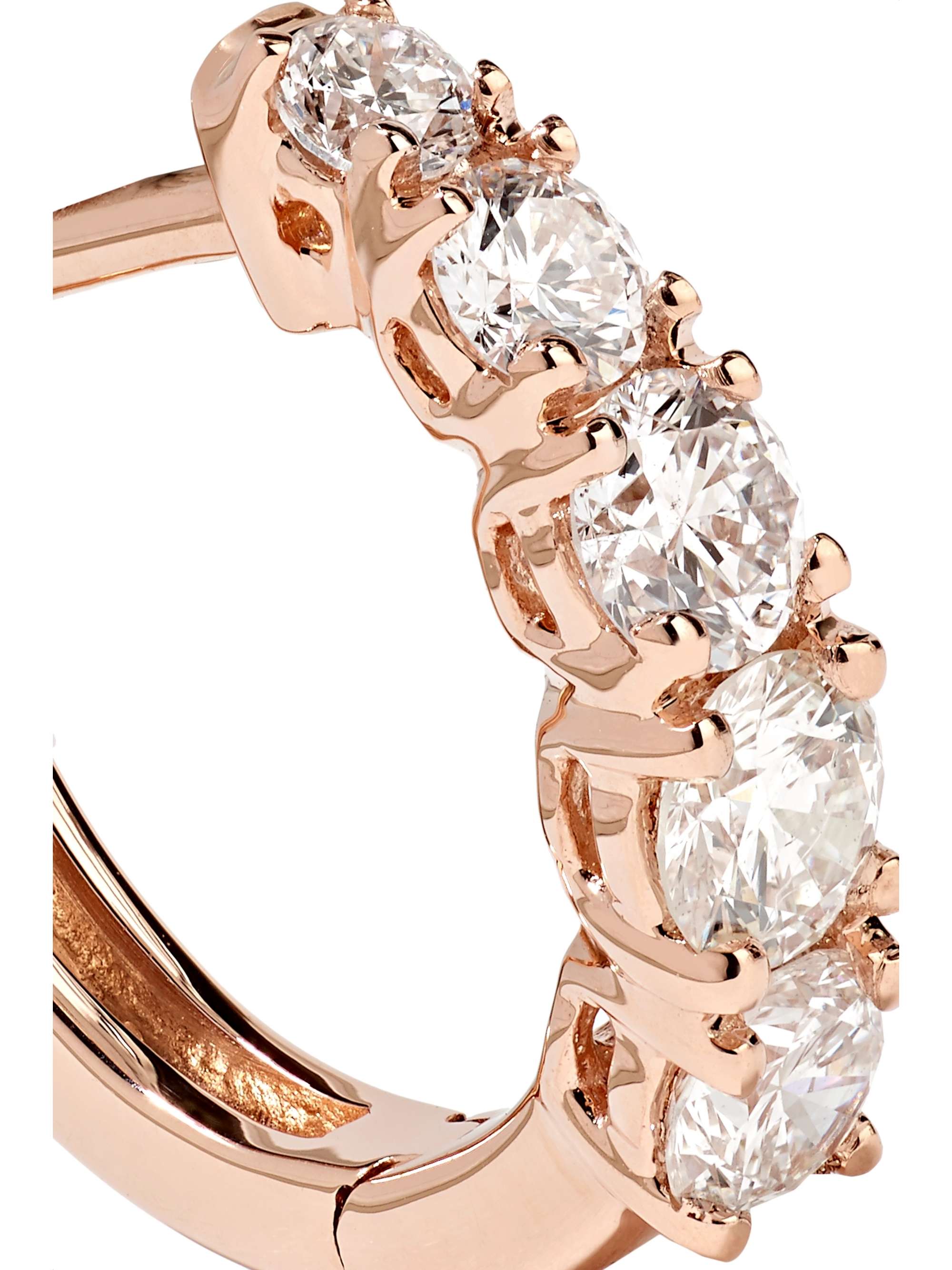 ANITA KO Huggies 18-karat rose gold diamond earrings