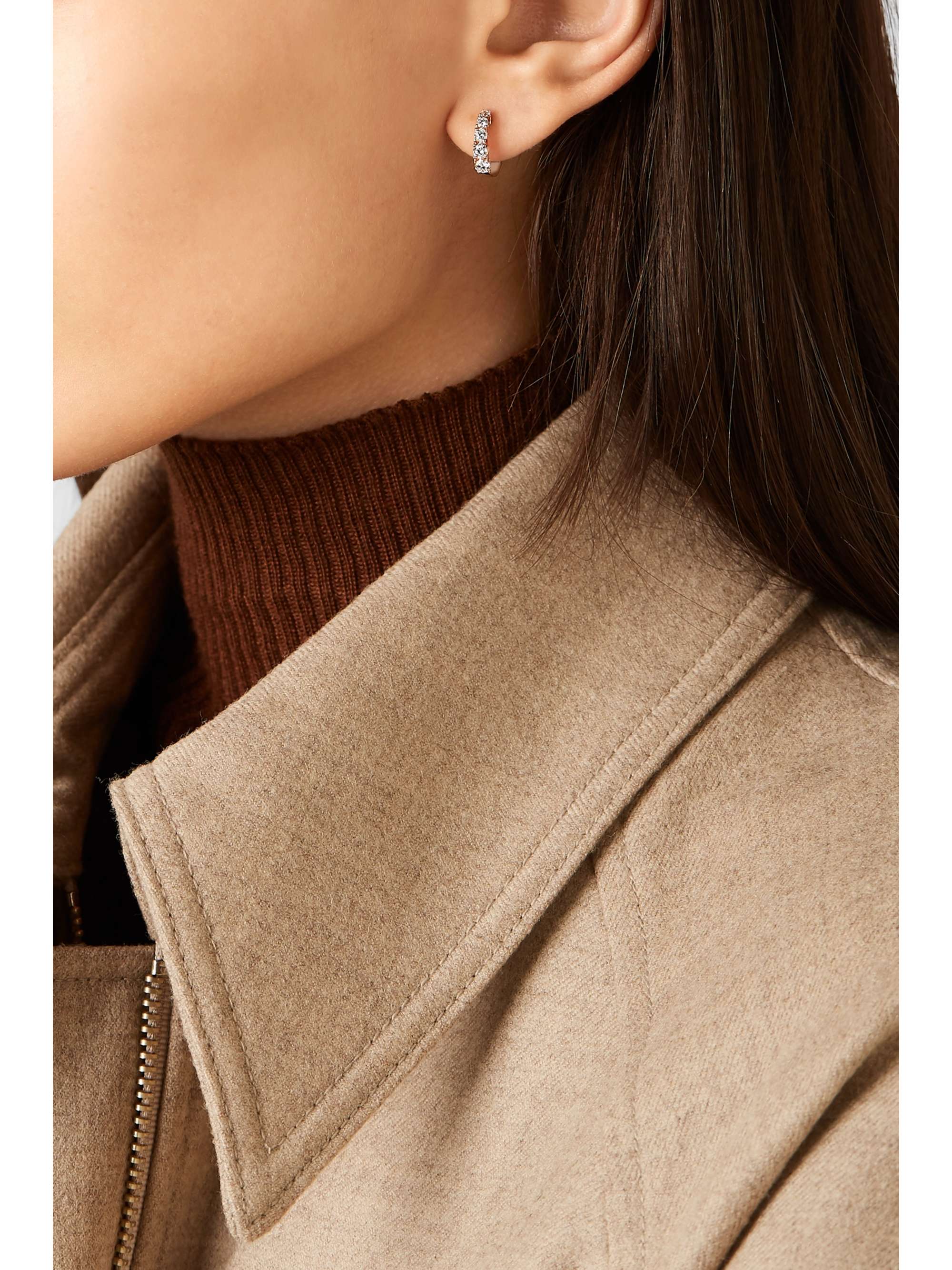 ANITA KO Huggies 18-karat rose gold diamond earrings