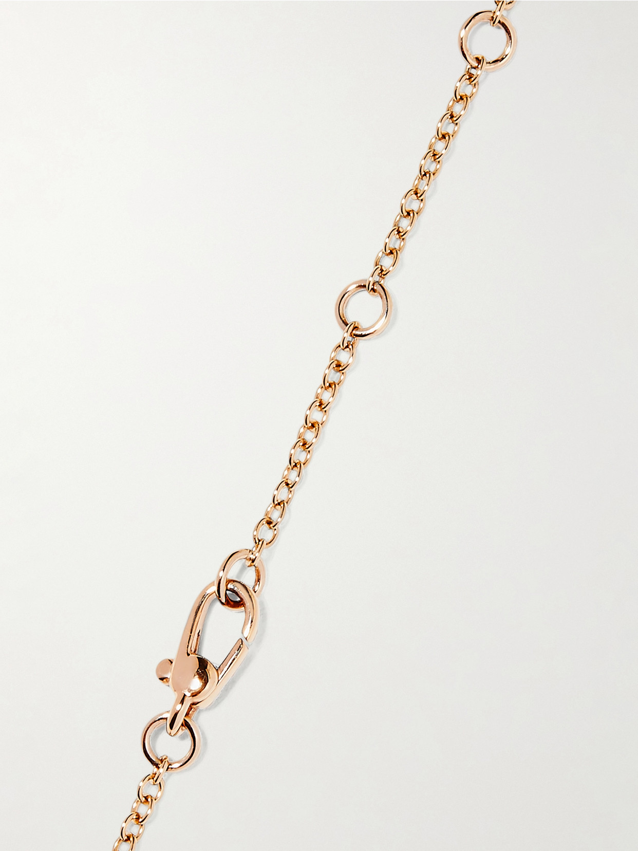 Shop Pomellato Nudo 18-karat Rose And White Gold Diamond Necklace In Rose Gold