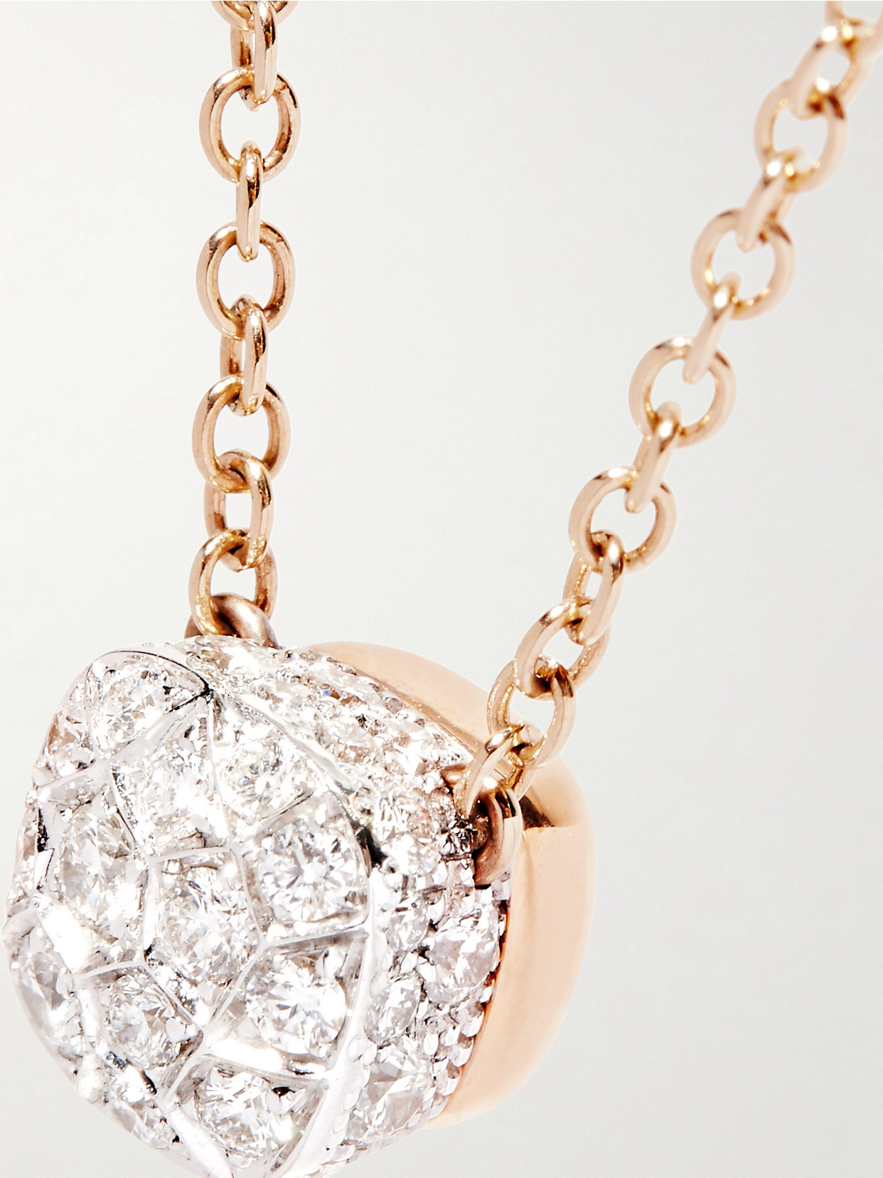 Shop Pomellato Nudo 18-karat Rose And White Gold Diamond Necklace In Rose Gold