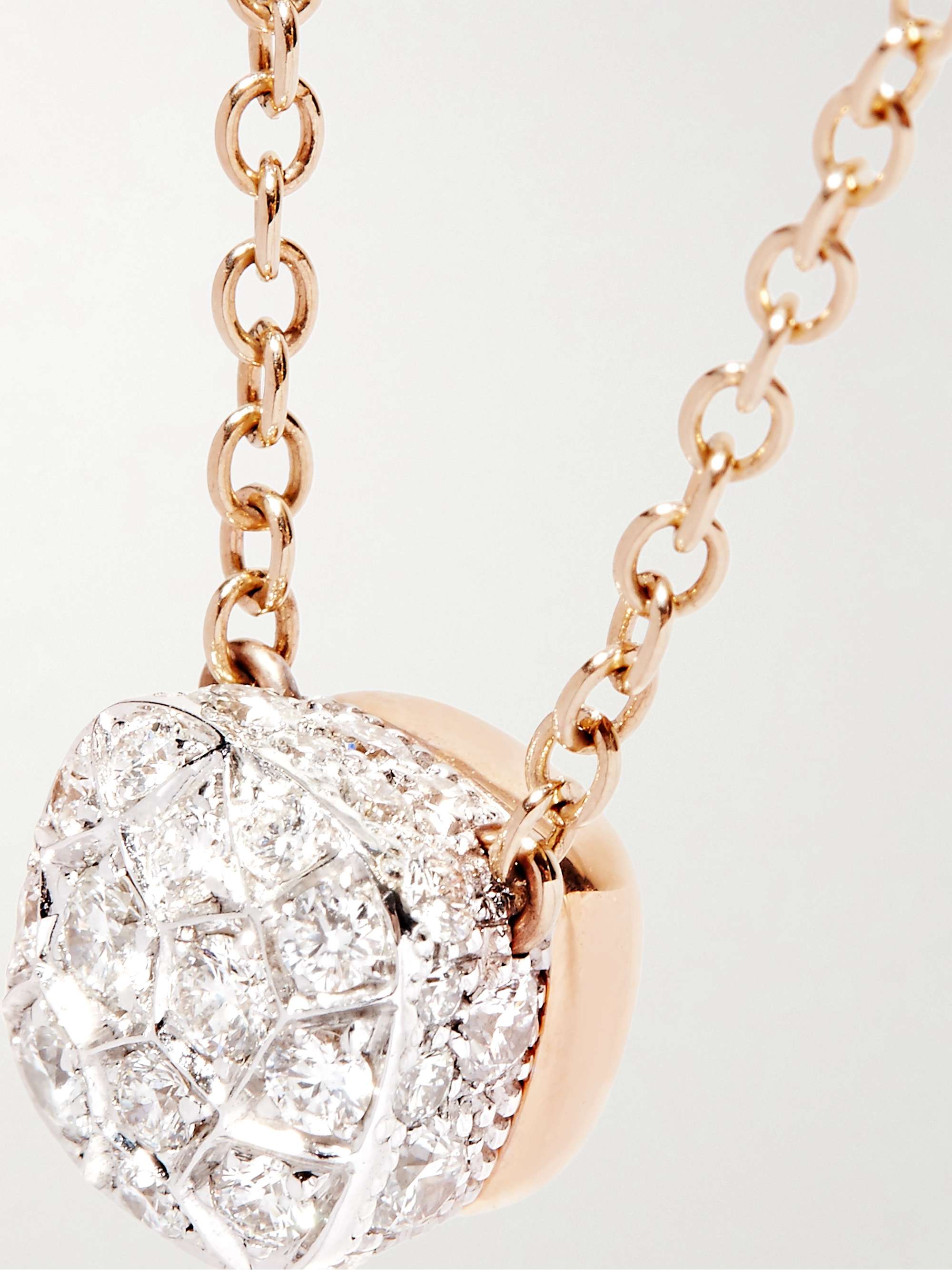 POMELLATO Nudo 18-karat rose and white gold diamond necklace