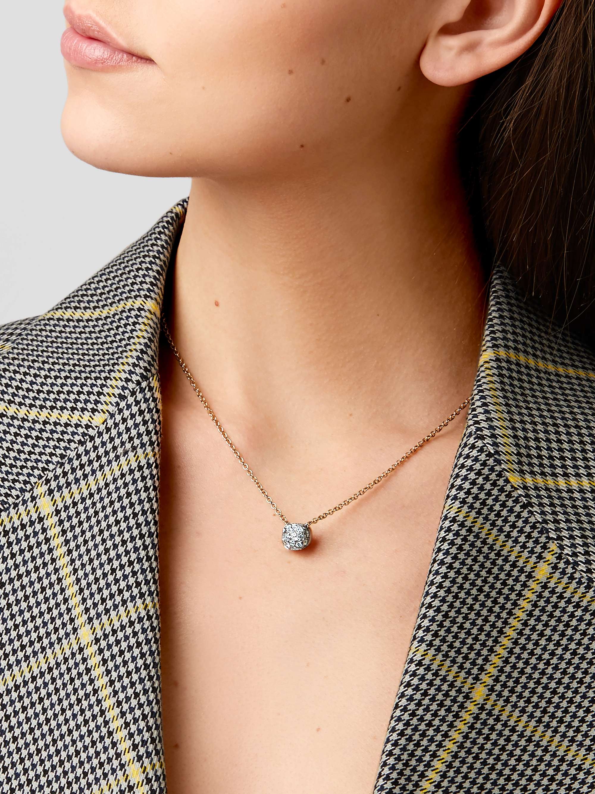 POMELLATO Nudo 18-karat rose and white gold diamond necklace