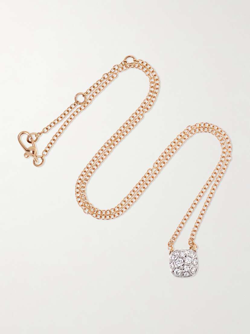 Pomellato Nudo 18-karat Rose And White Gold Diamond Necklace