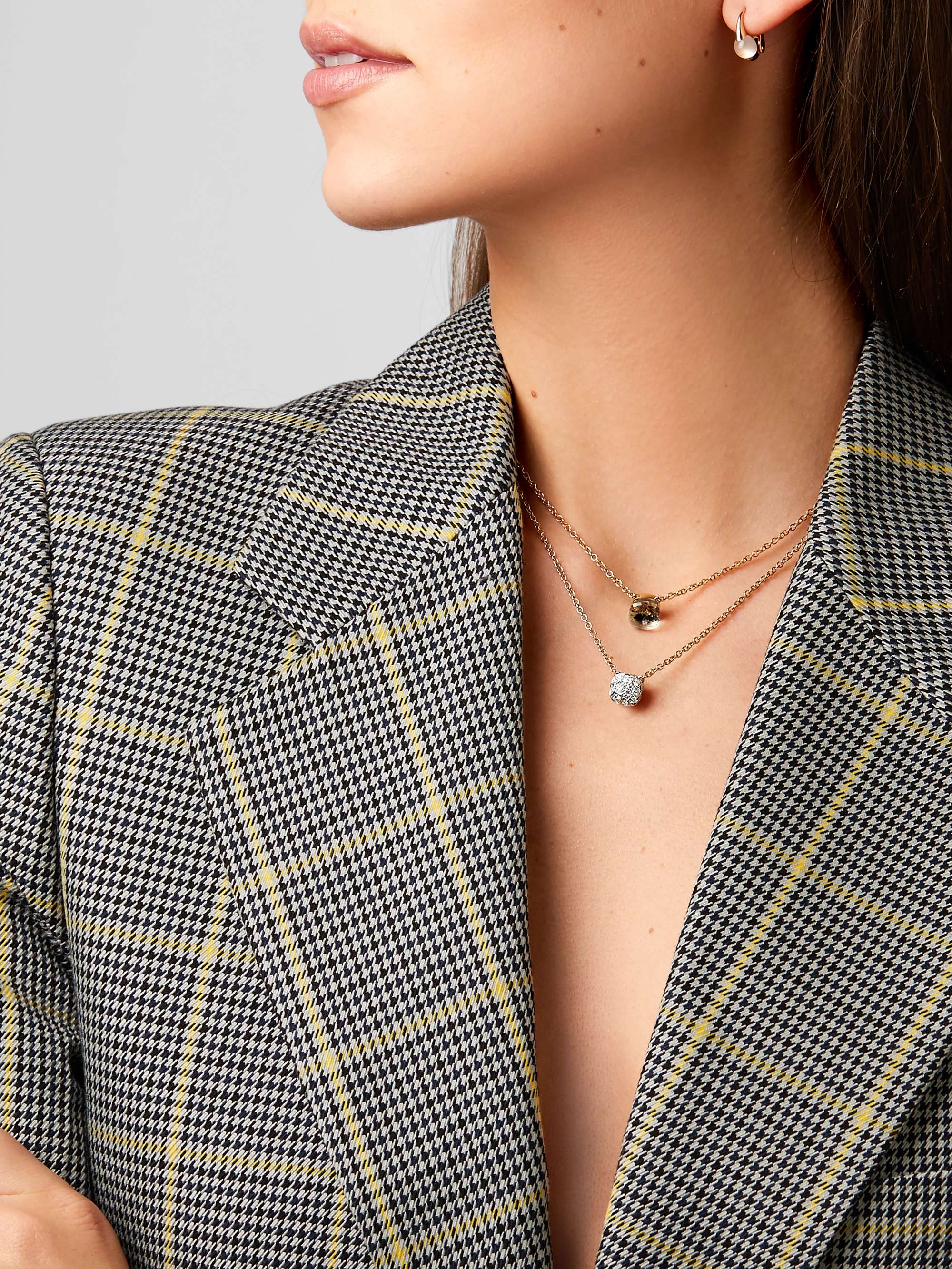 POMELLATO Nudo 18-karat rose and white gold diamond necklace