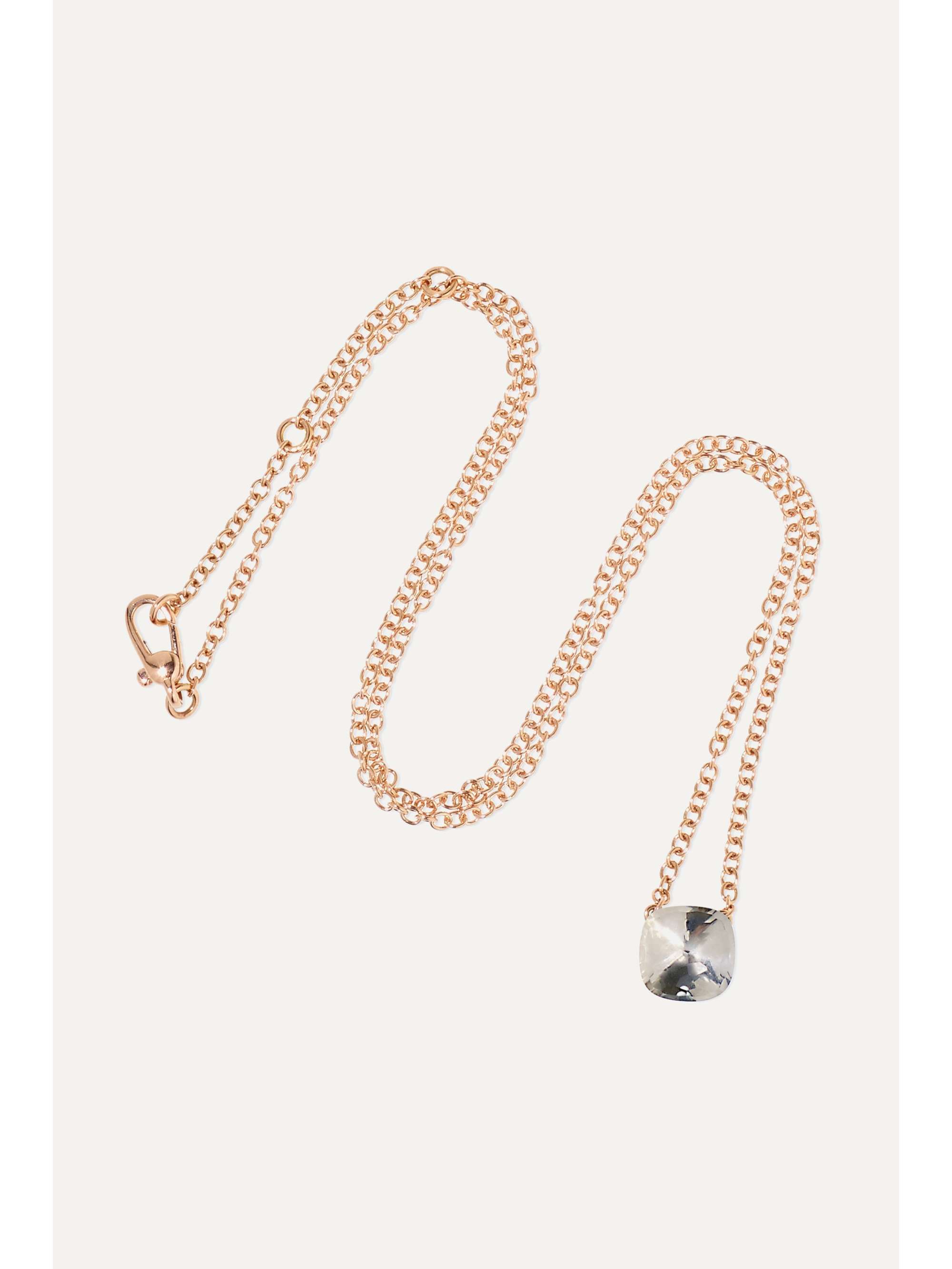 POMELLATO Nudo 18-karat rose and white gold topaz necklace