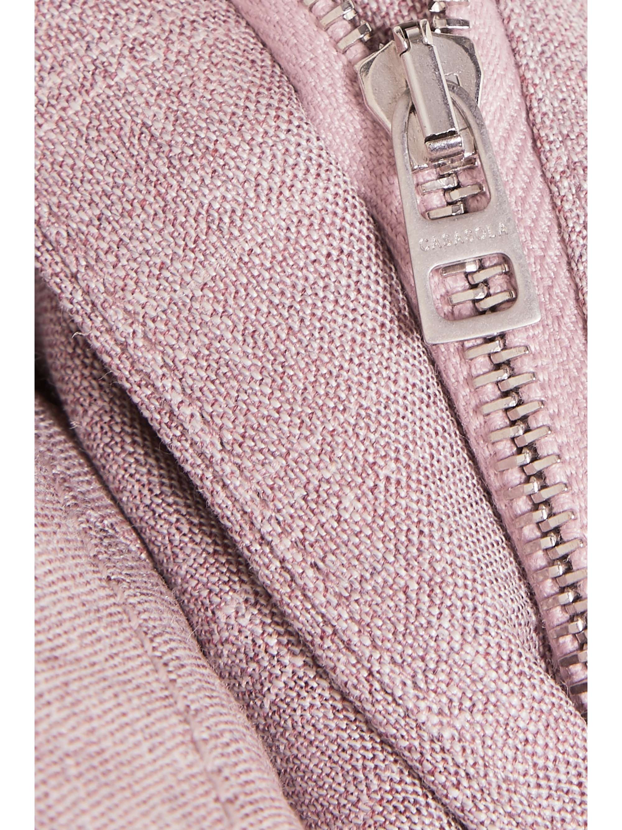 CASASOLA Pleated wool, silk and linen-blend shorts