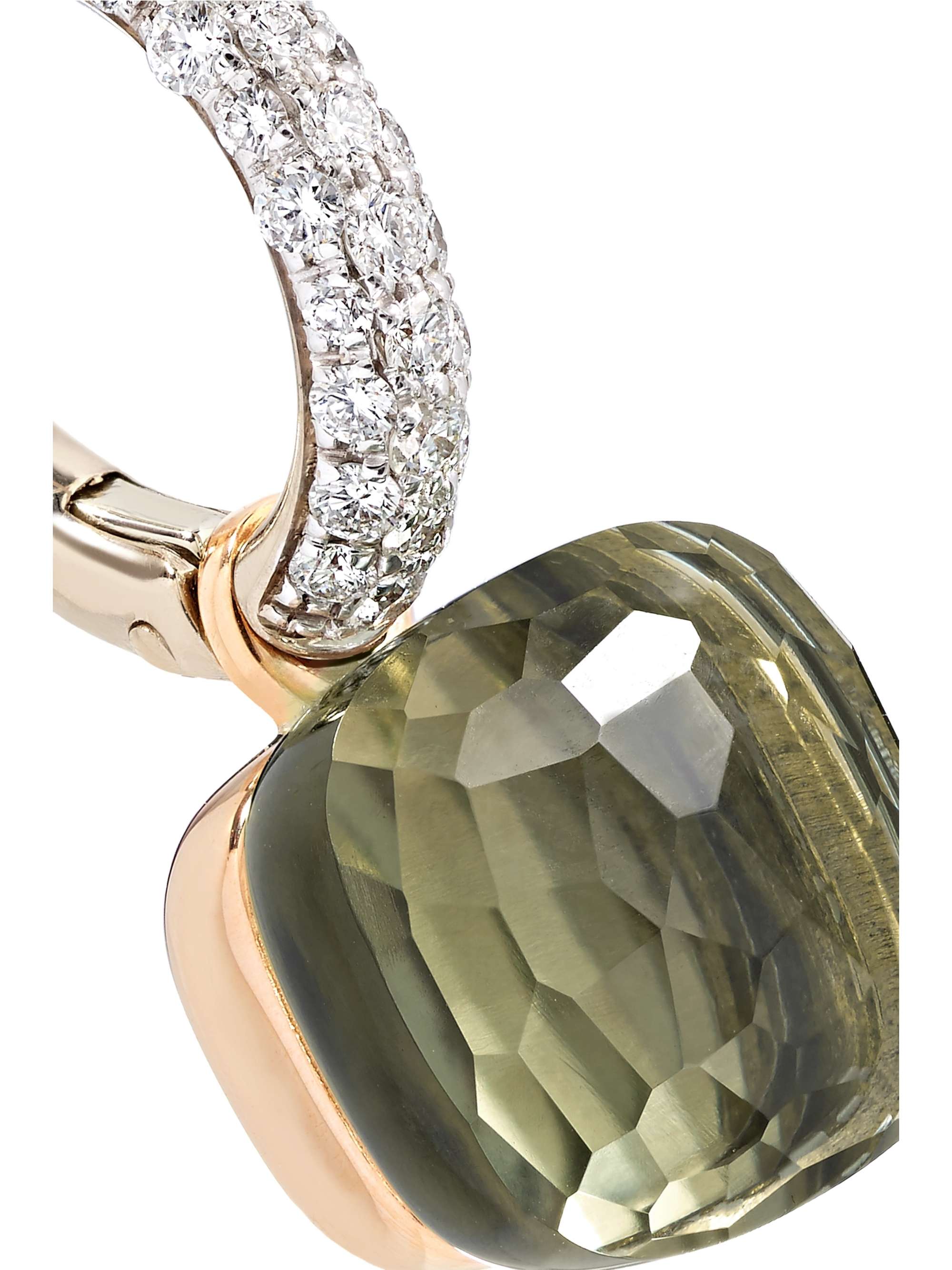 POMELLATO Nudo 18-karat white gold, prasiolite and diamond earrings