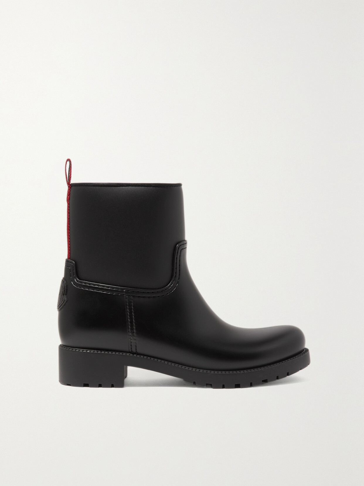 Moncler Ginette Grosgrain-trimmed Rubber Rain Boots In Animal Print