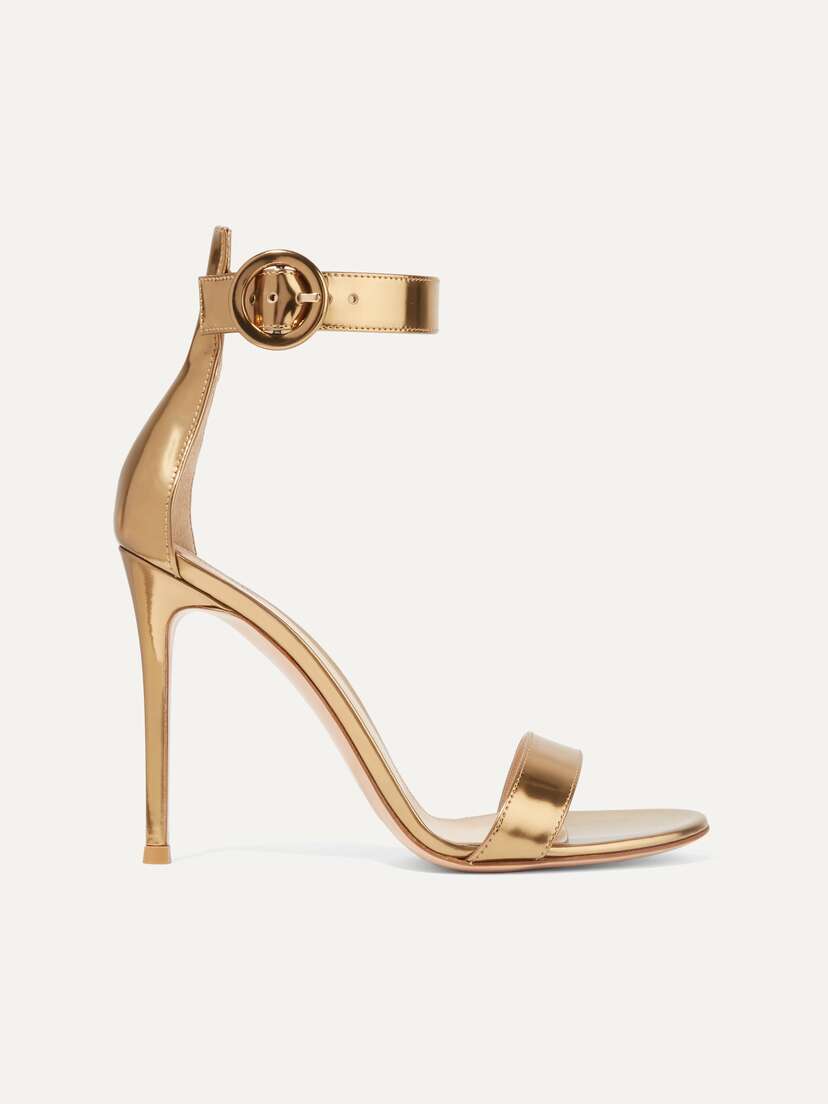 Gianvito Rossi Portofino 105 Metallic Leather Sandals