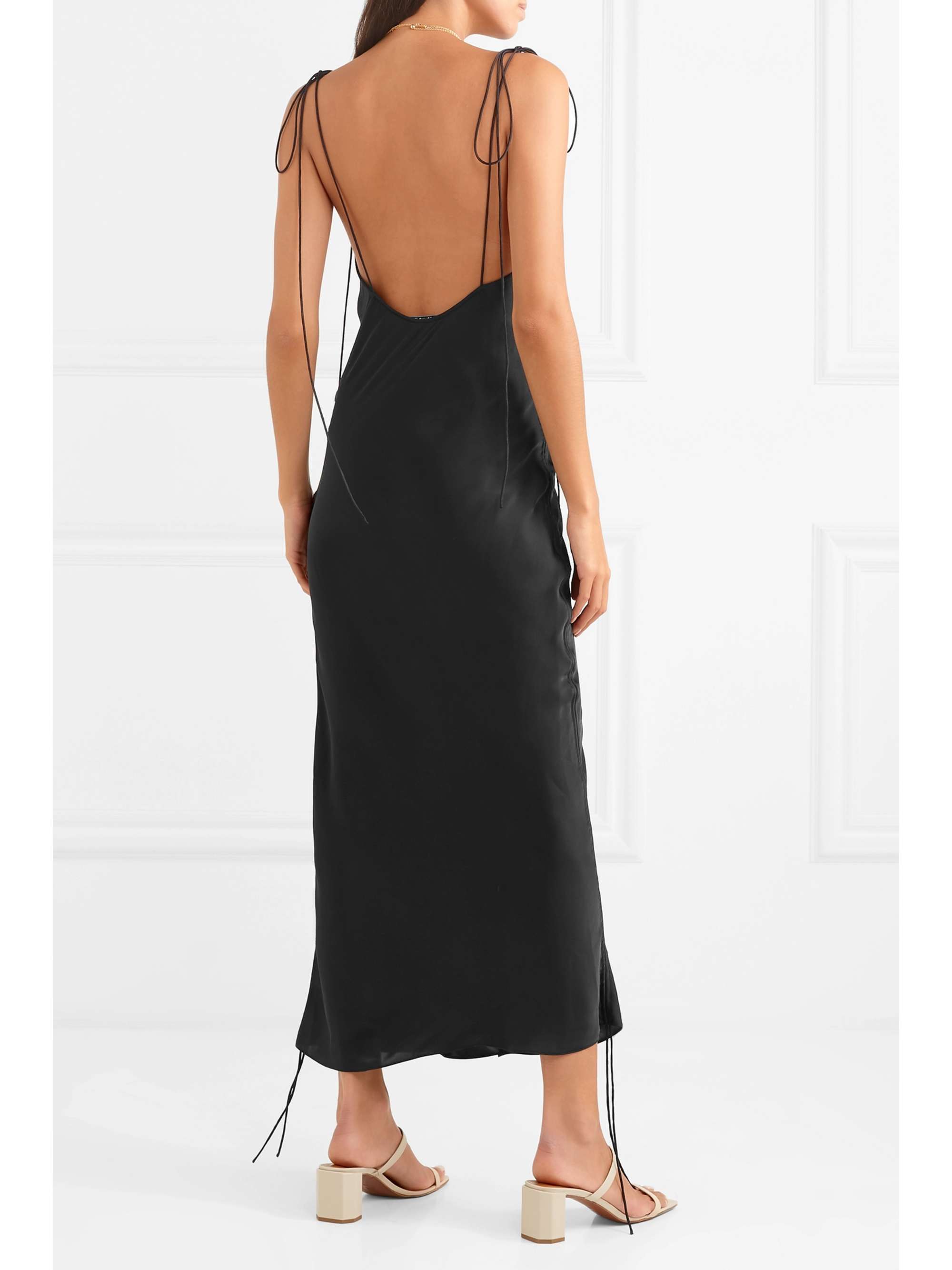 ORSEUND IRIS Ruched satin dress
