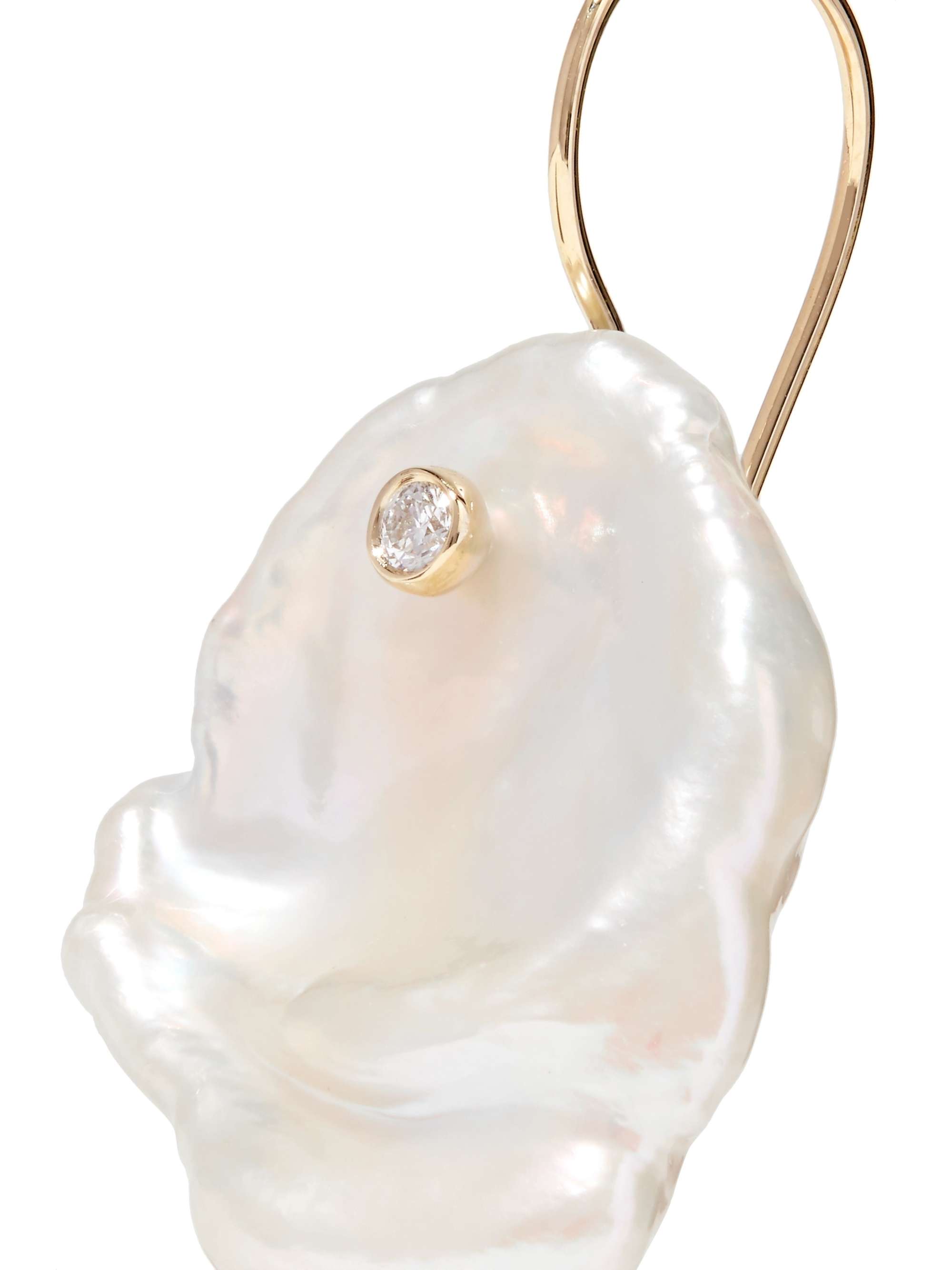 MIZUKI Boucles d'oreilles en or 14 carats (585/1000), perles et diamants