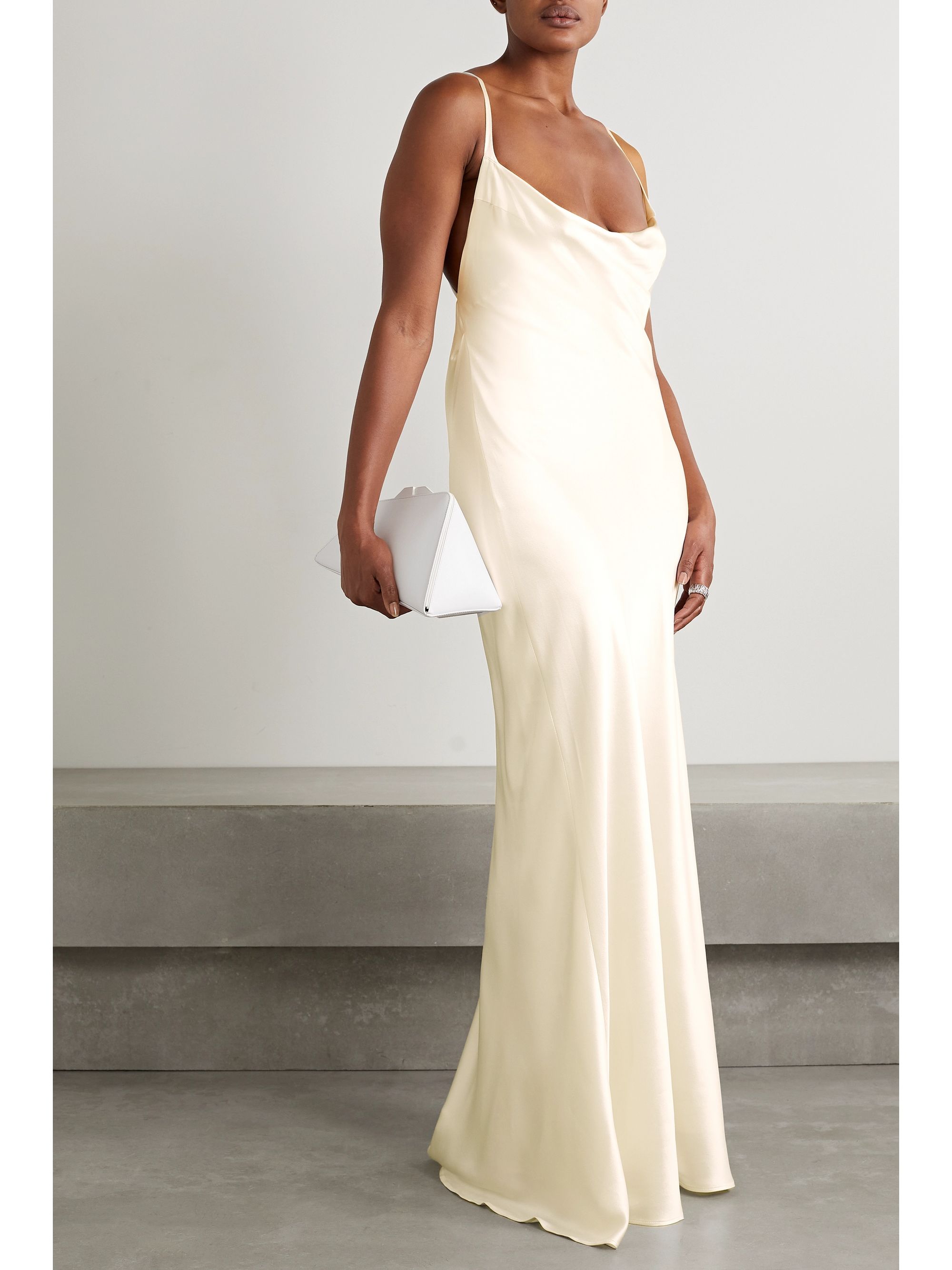 Ivory Whiteley silk-satin gown | GALVAN 