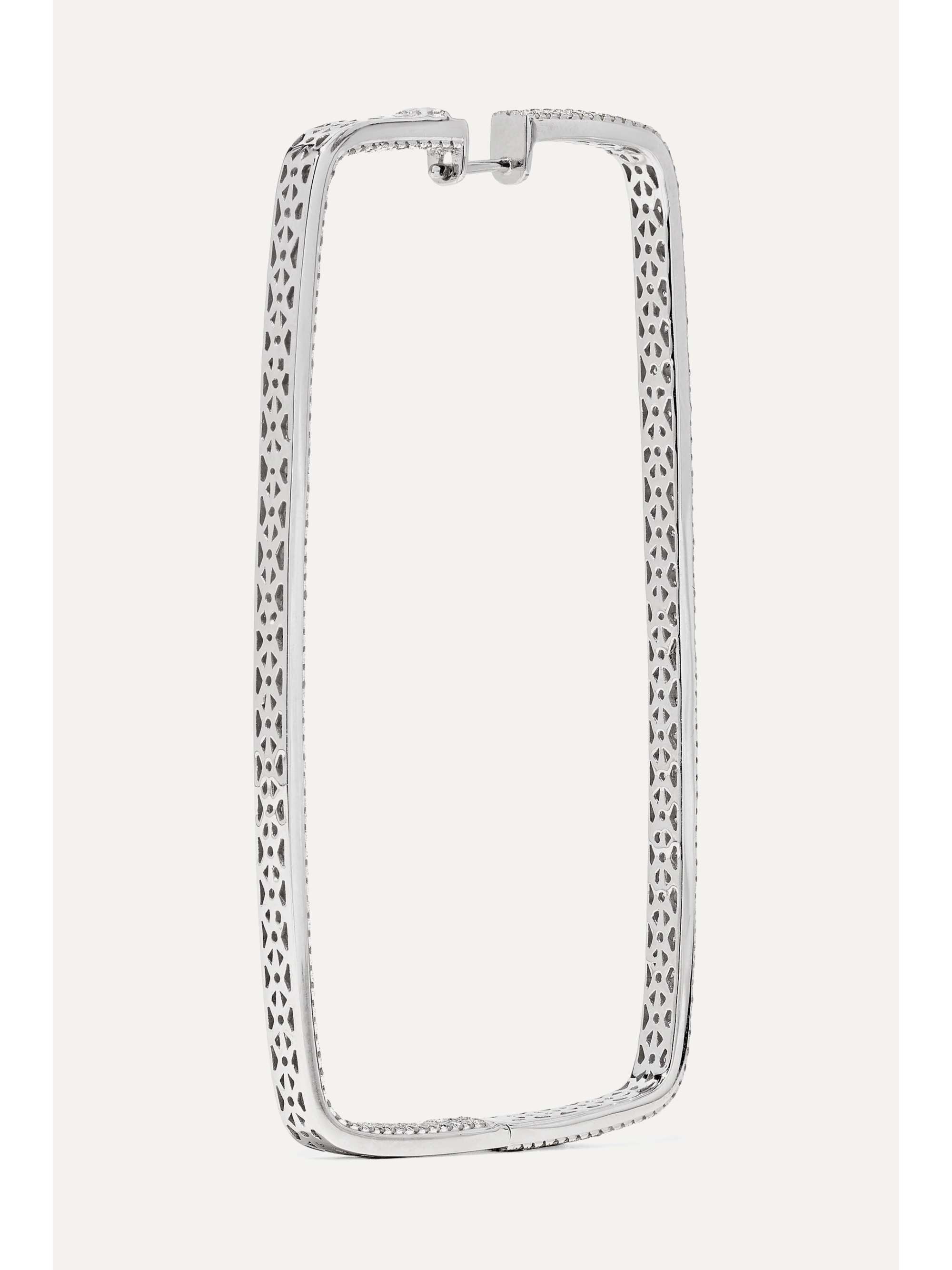 OFIRA Box 18-karat white gold diamond hoop earrings