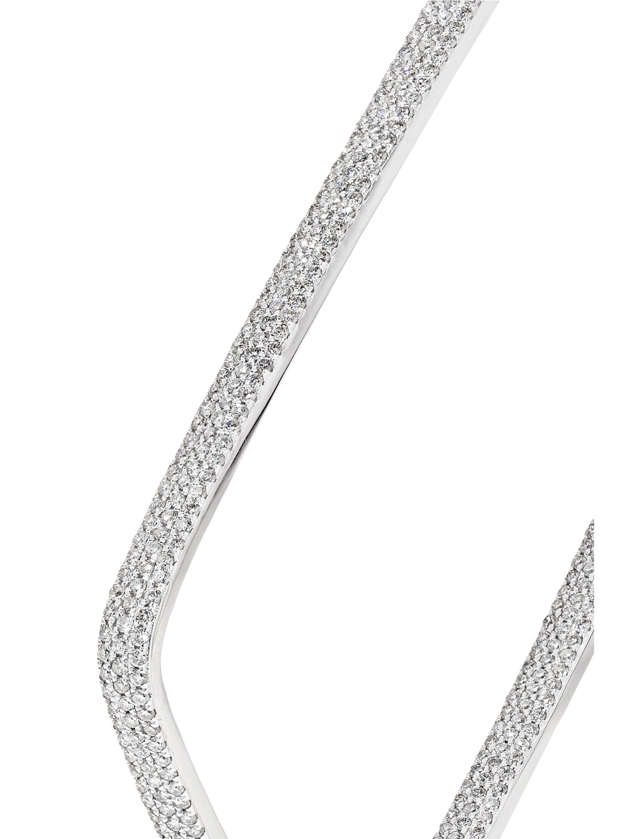 OFIRA Box 18-karat white gold diamond hoop earrings