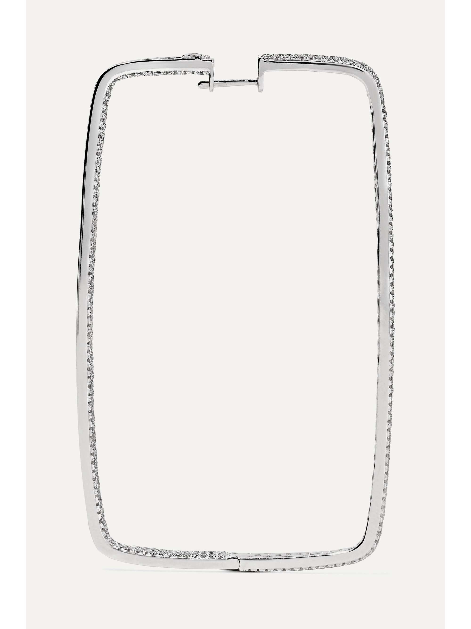 OFIRA Box 18-karat white gold diamond hoop earrings