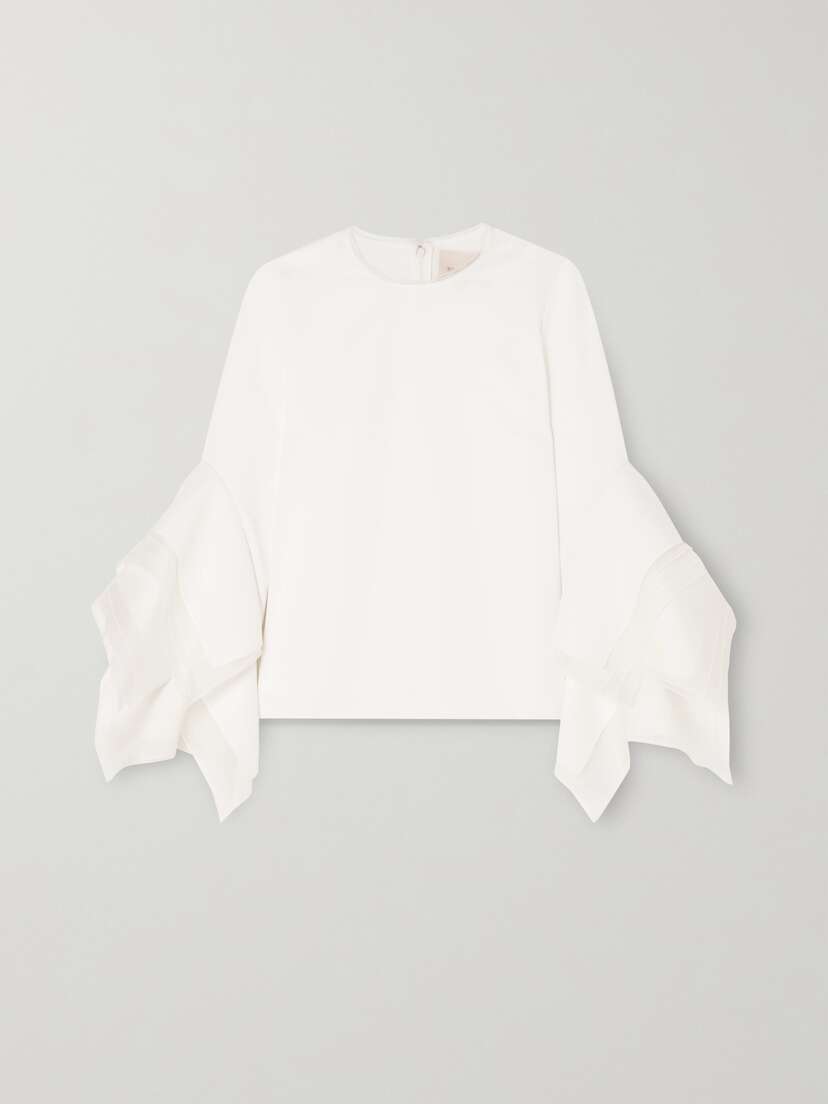 Roksanda Tulle-trimmed Crepe Top - UK 16