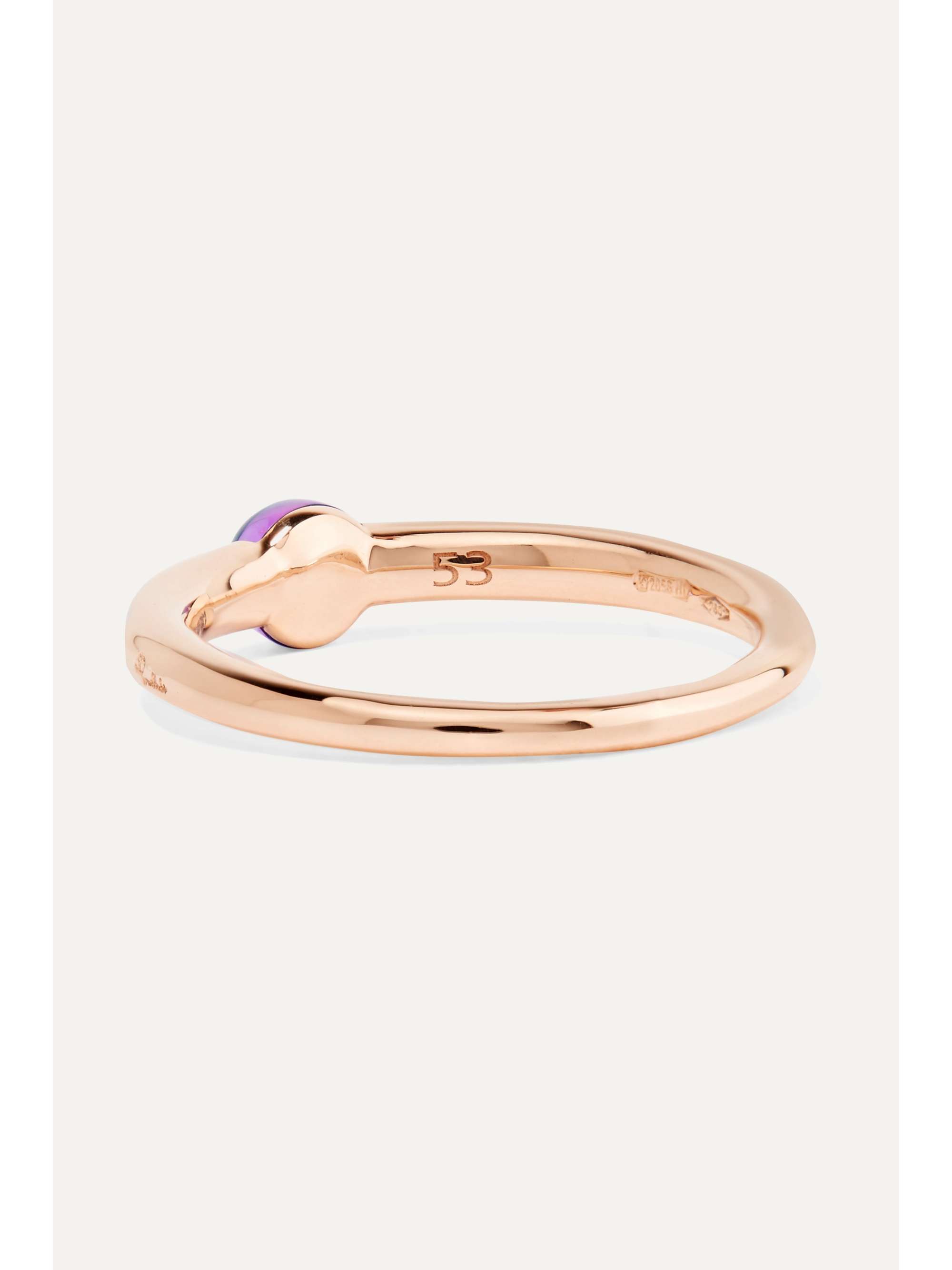 POMELLATO M'ama non M'ama 18-karat rose gold, diamond and amethyst ring