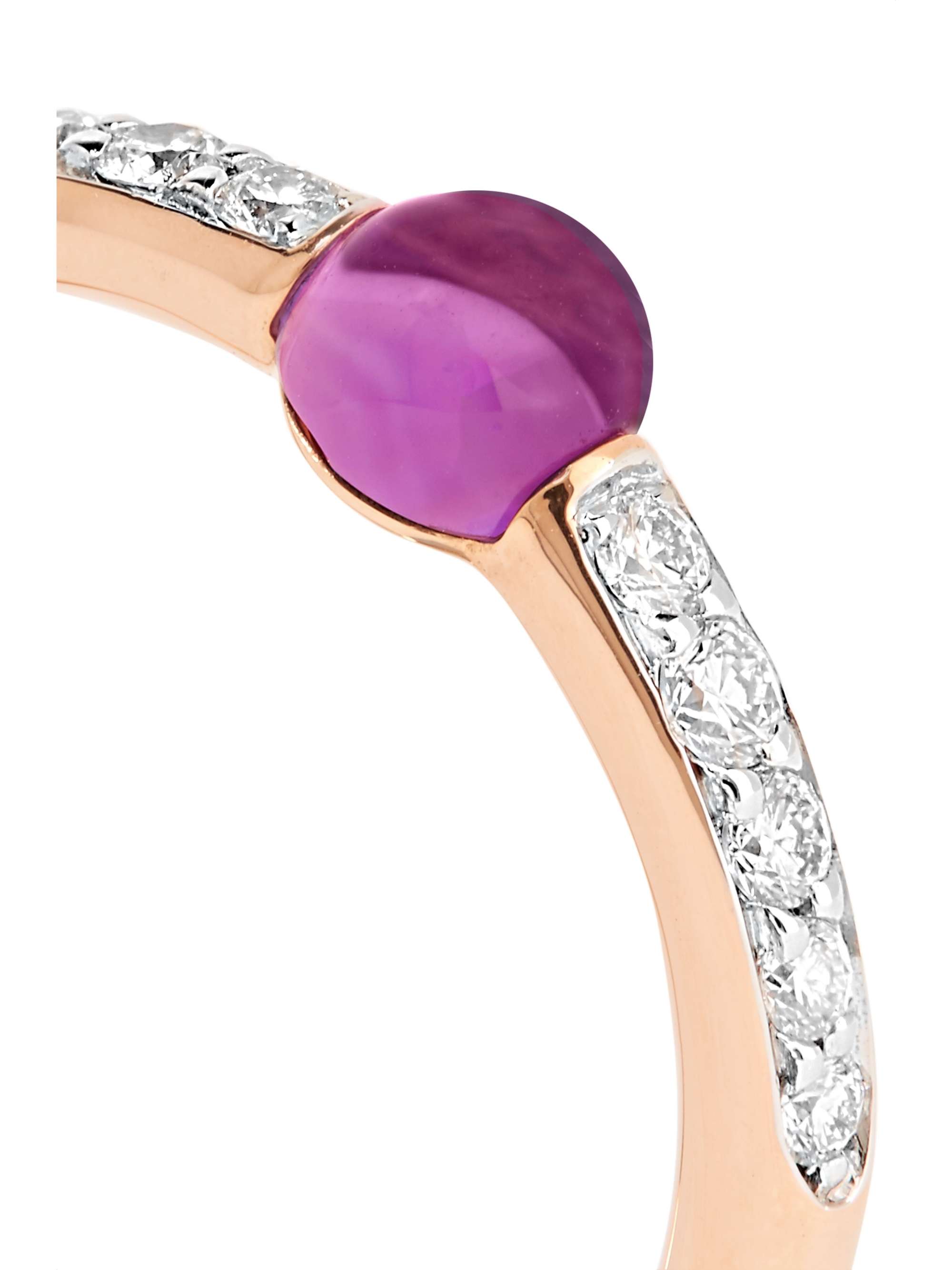 POMELLATO M'ama non M'ama 18-karat rose gold, diamond and amethyst ring