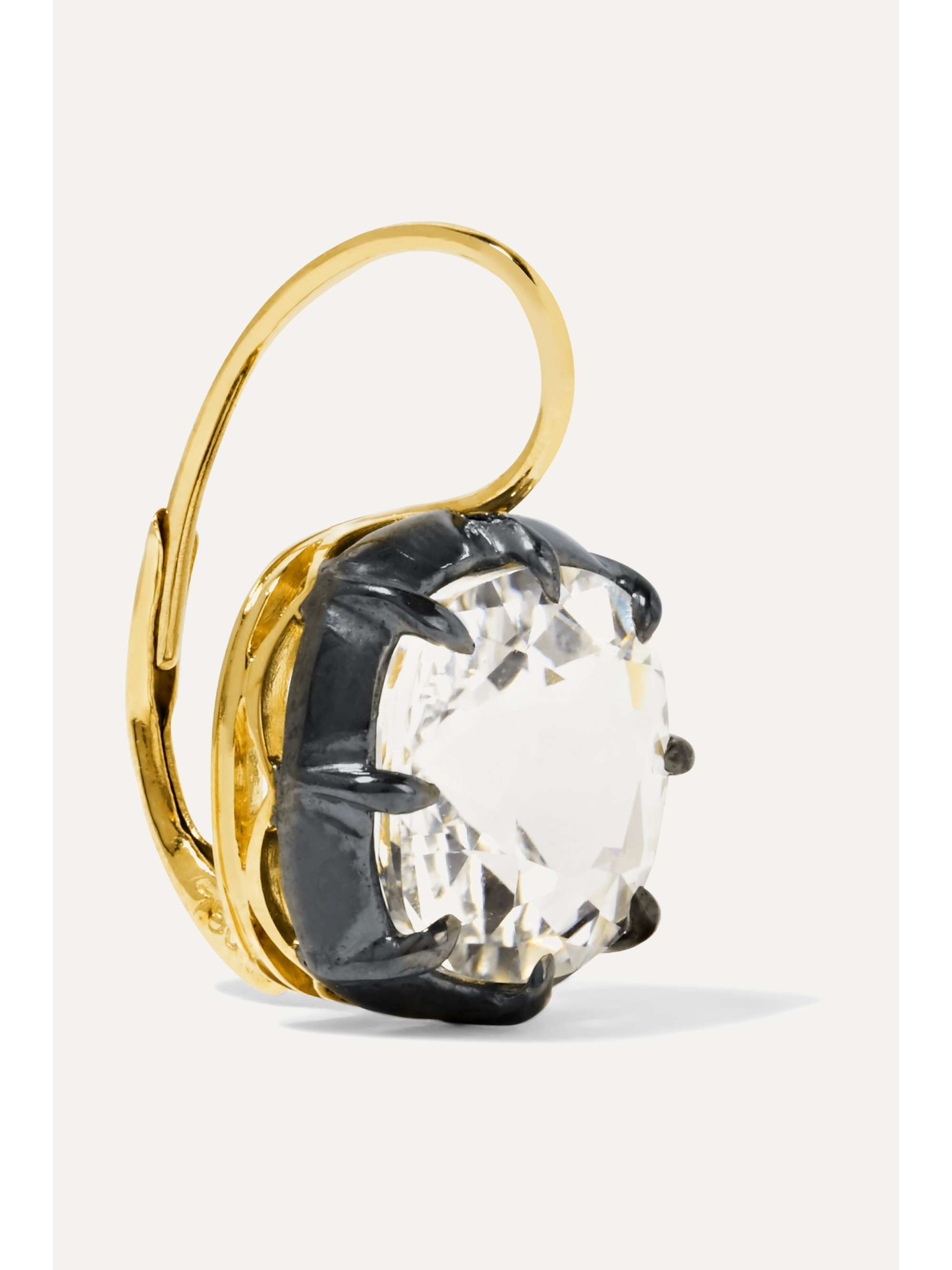 FRED LEIGHTON Collection silver-topped 18-karat gold quartz earrings