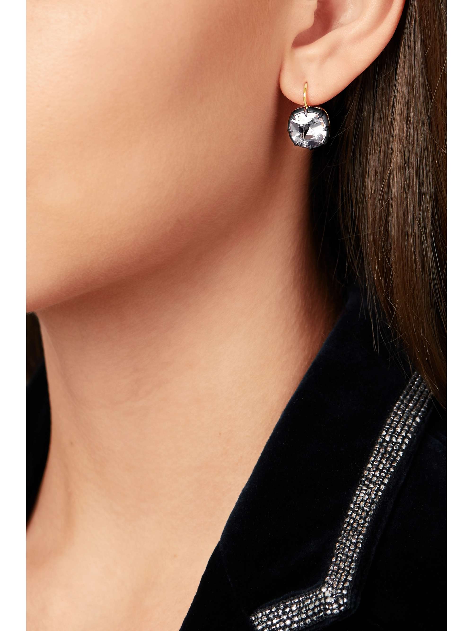 FRED LEIGHTON Collection silver-topped 18-karat gold quartz earrings