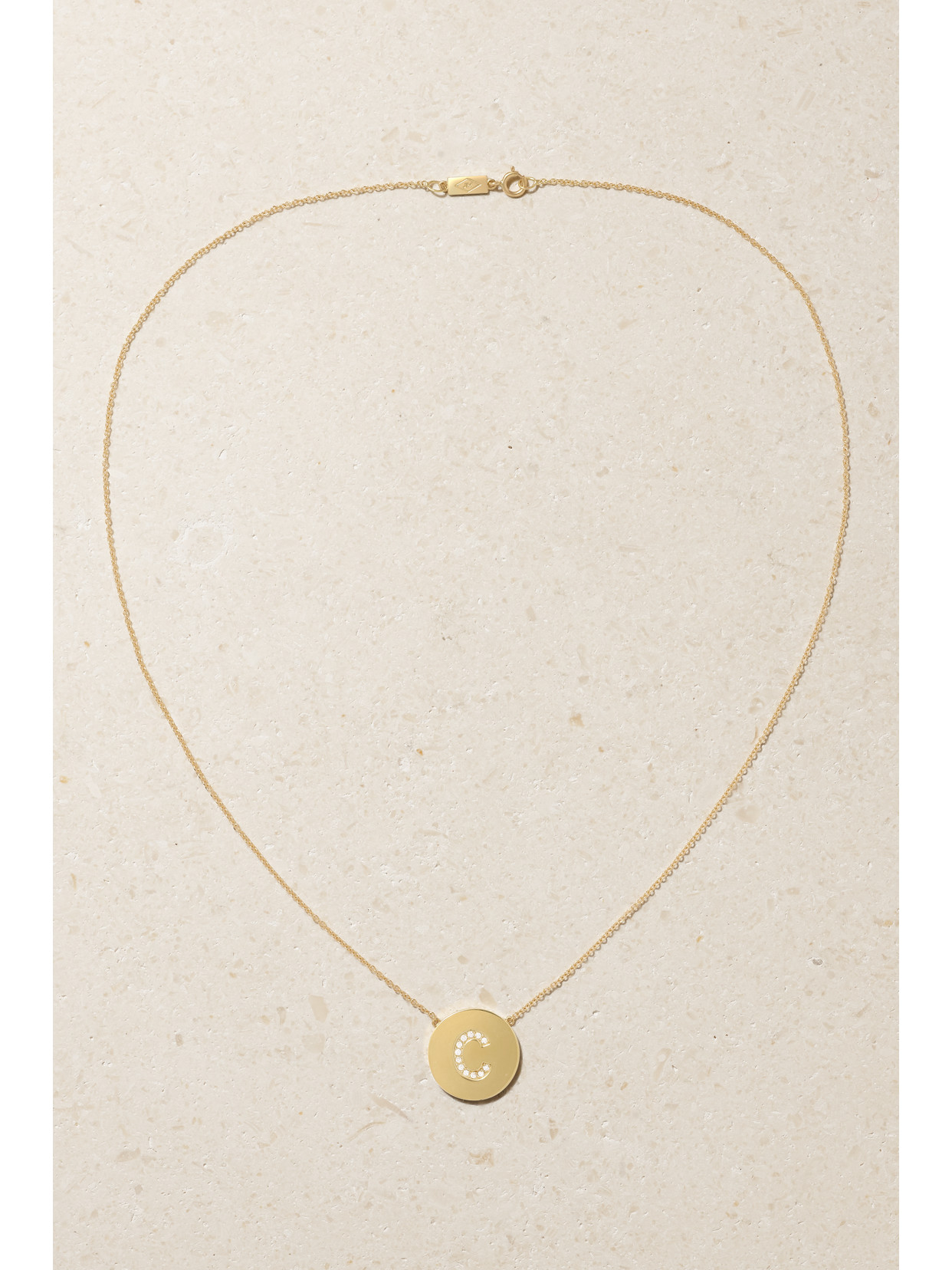 Shop Jennifer Meyer Letter 18-karat Gold Diamond Necklace