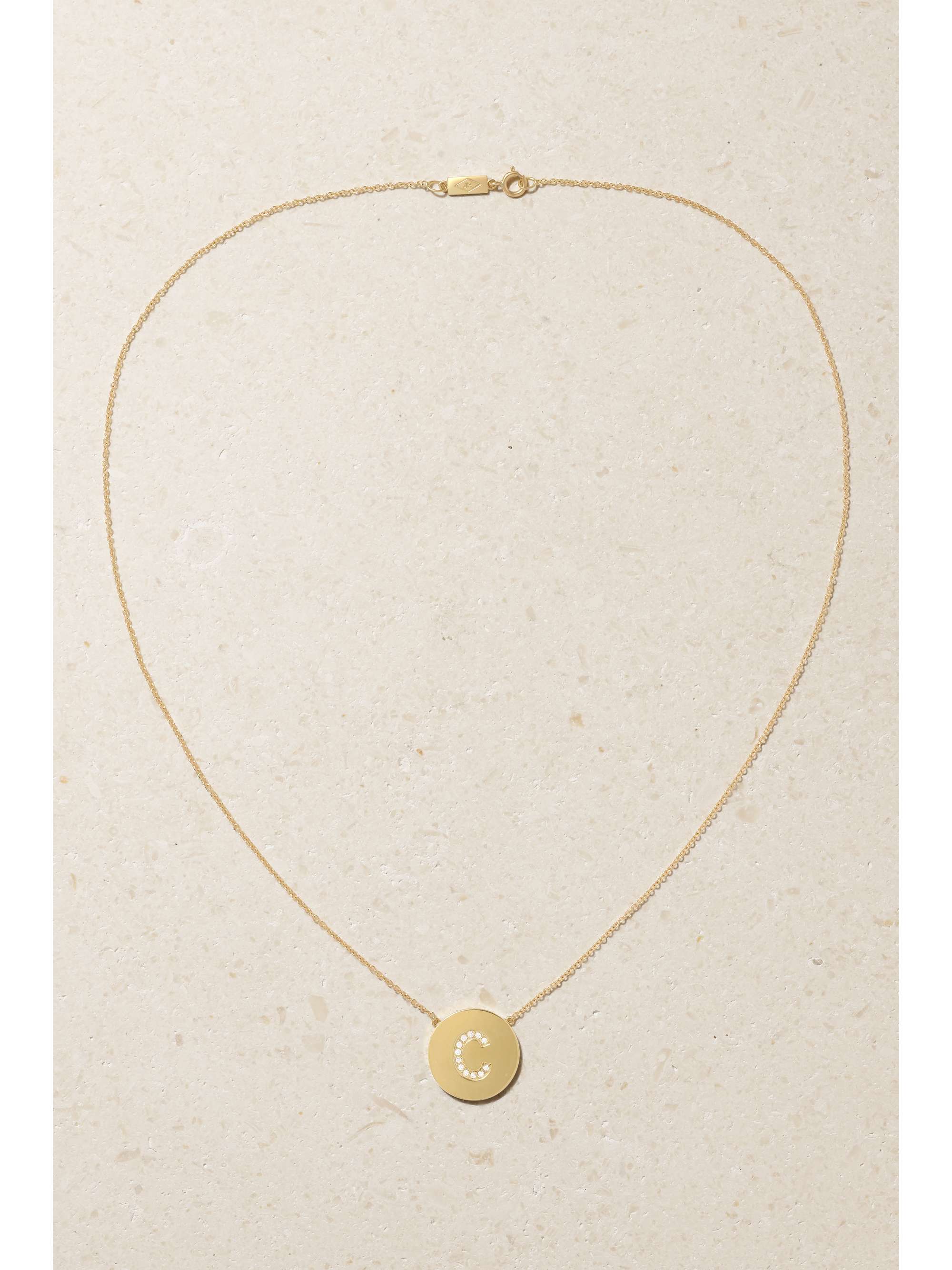 JENNIFER MEYER Letter 18-karat gold diamond necklace