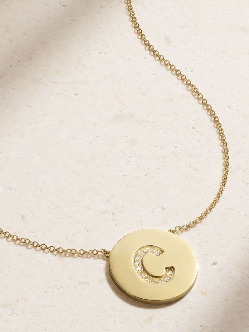 Jennifer Meyer Initial 18-karat Gold Diamond Necklace