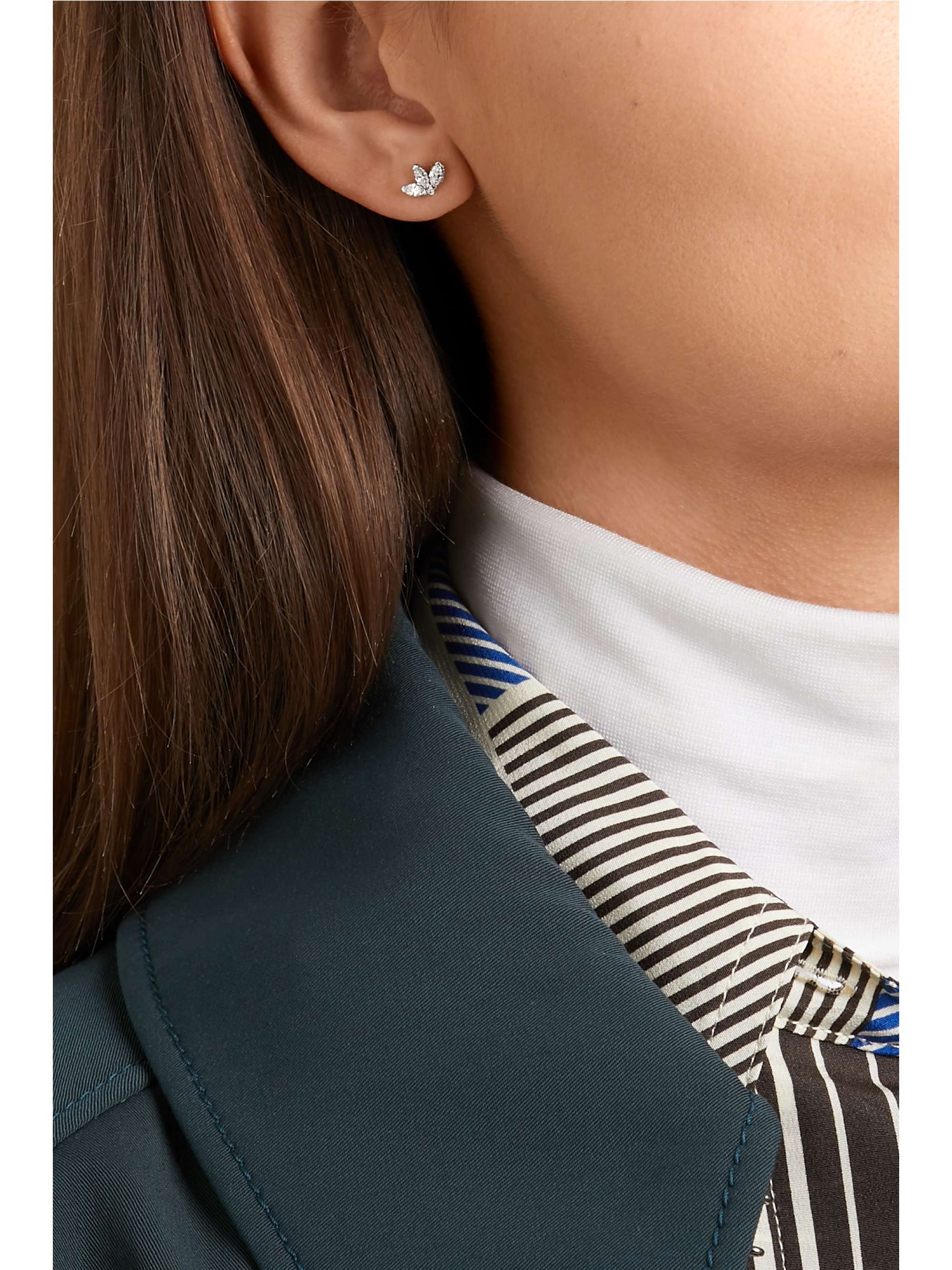 MARIA TASH Lotus 18-karat rose gold diamond earring
