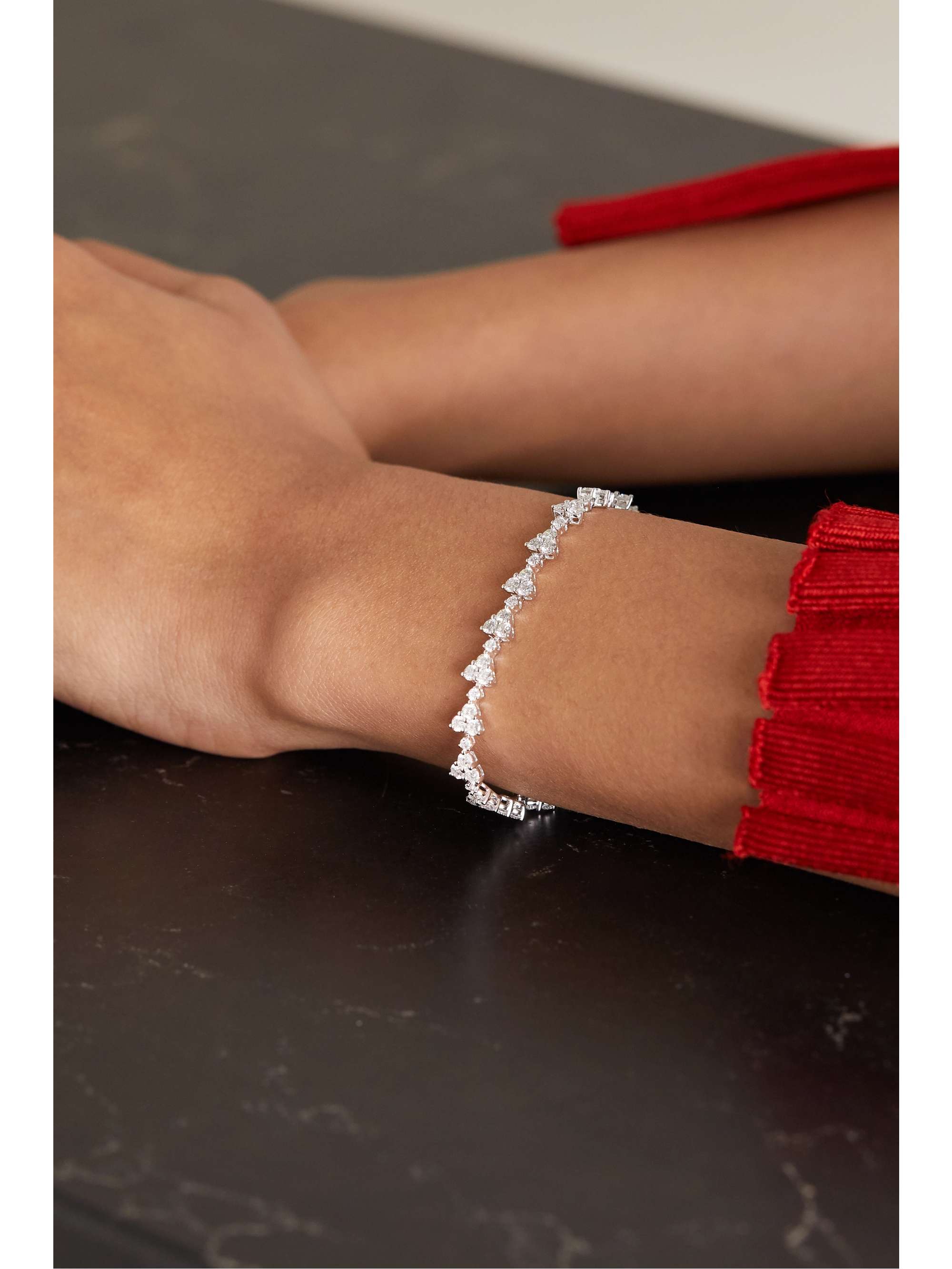 ANITA KO Triangle Eternity 18-karat white gold diamond bracelet